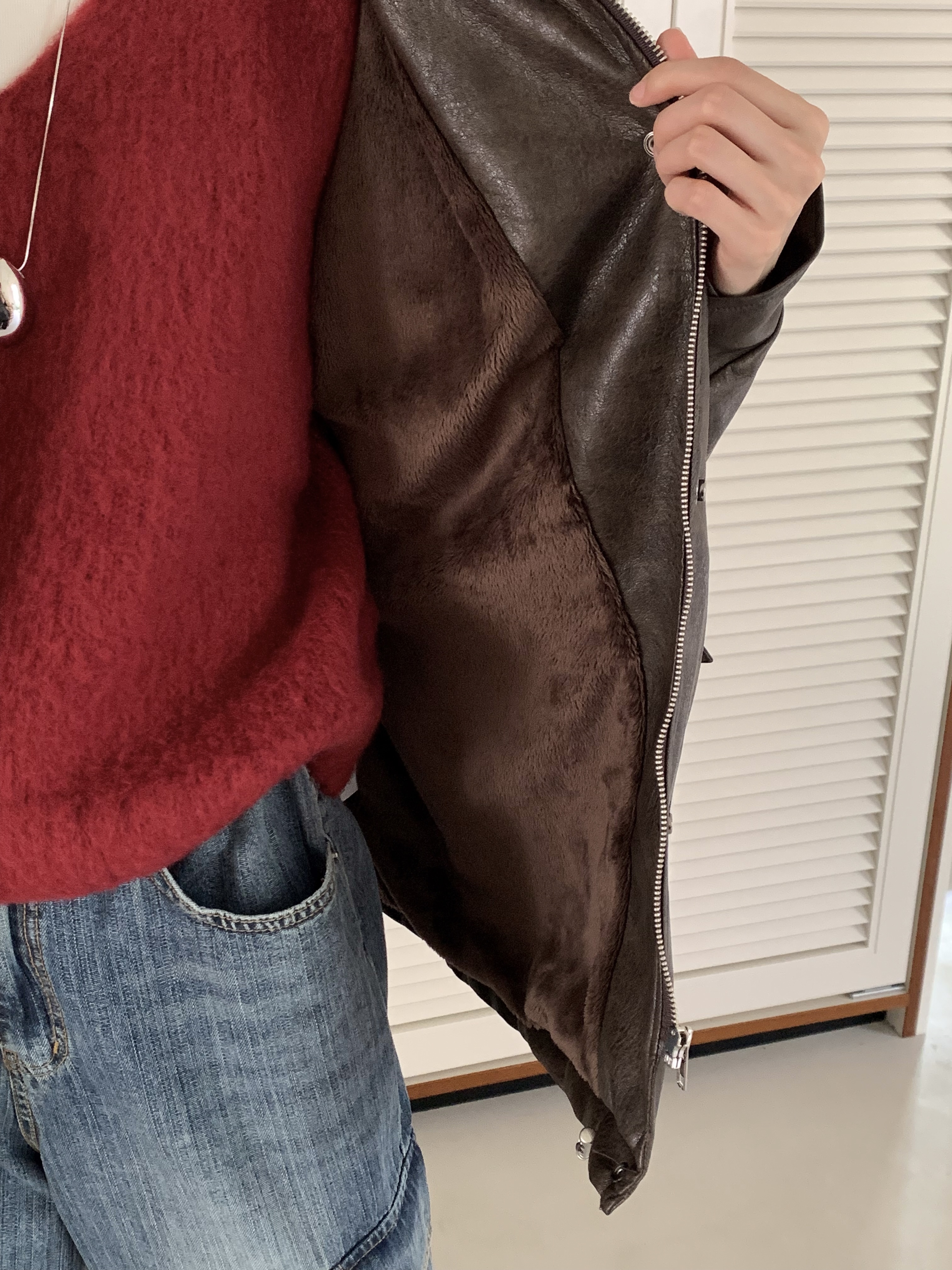 ファー裏地ジップアップオーバーサイズジャンパー | 詳細画像16