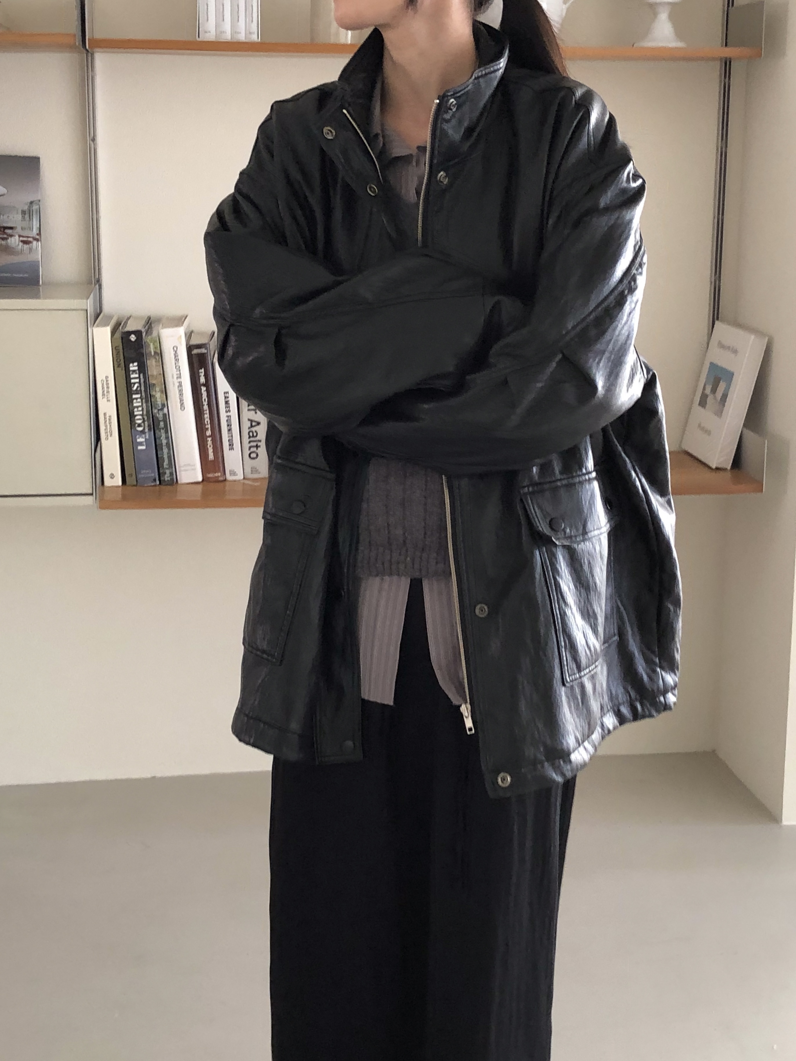 ファー裏地ジップアップオーバーサイズジャンパー | 詳細画像4