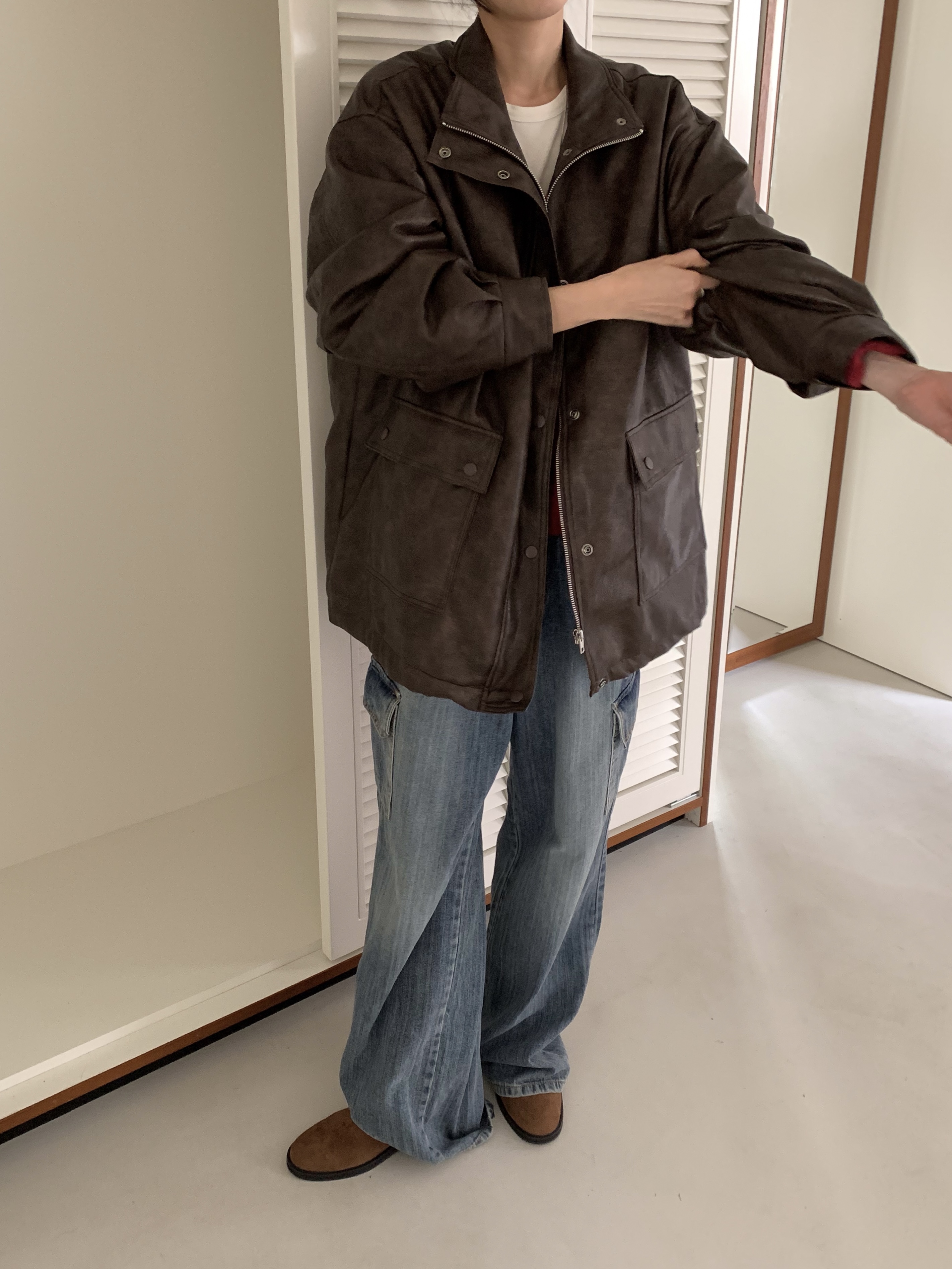 ファー裏地ジップアップオーバーサイズジャンパー | 詳細画像14