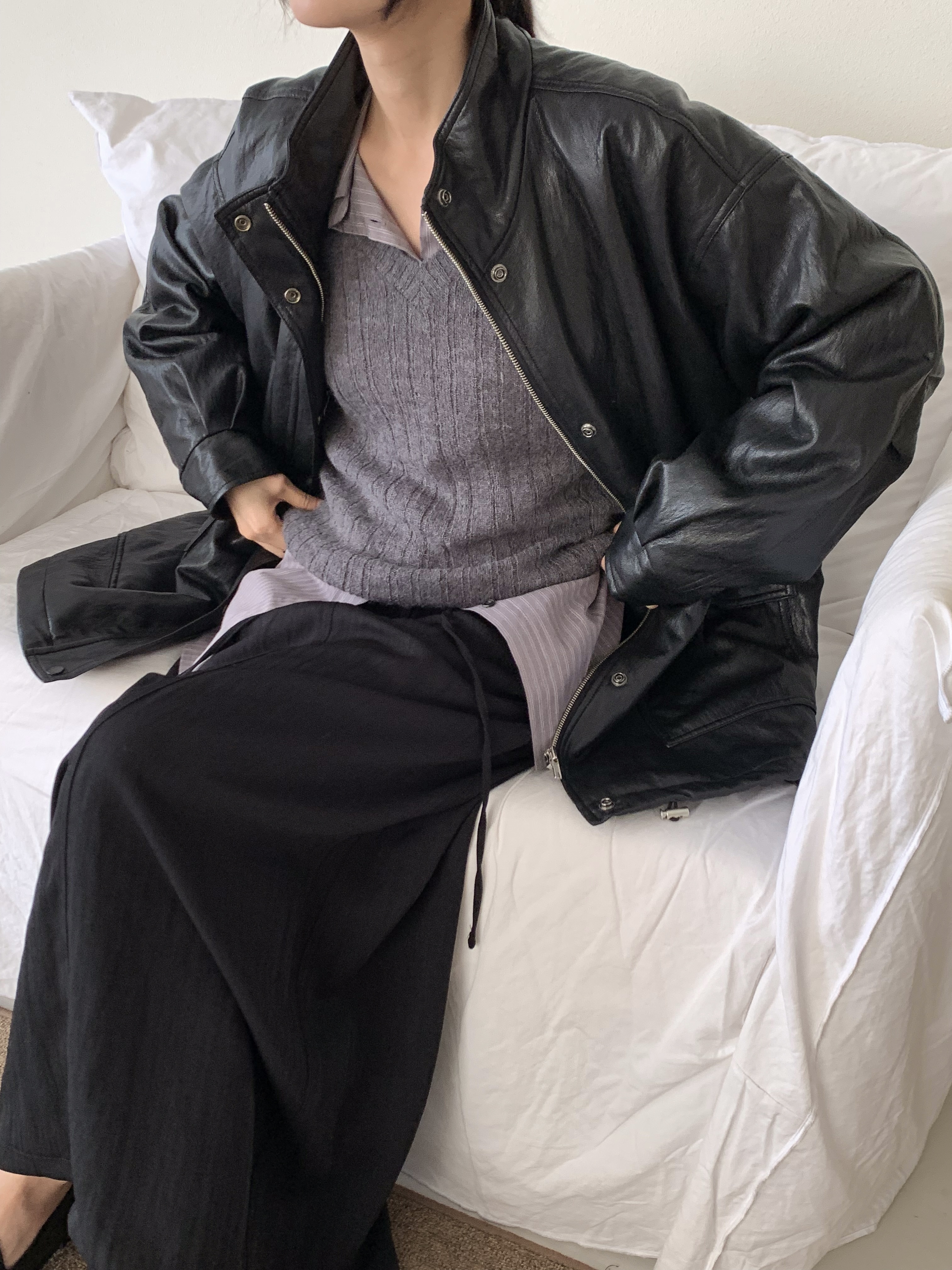 ファー裏地ジップアップオーバーサイズジャンパー | 詳細画像11