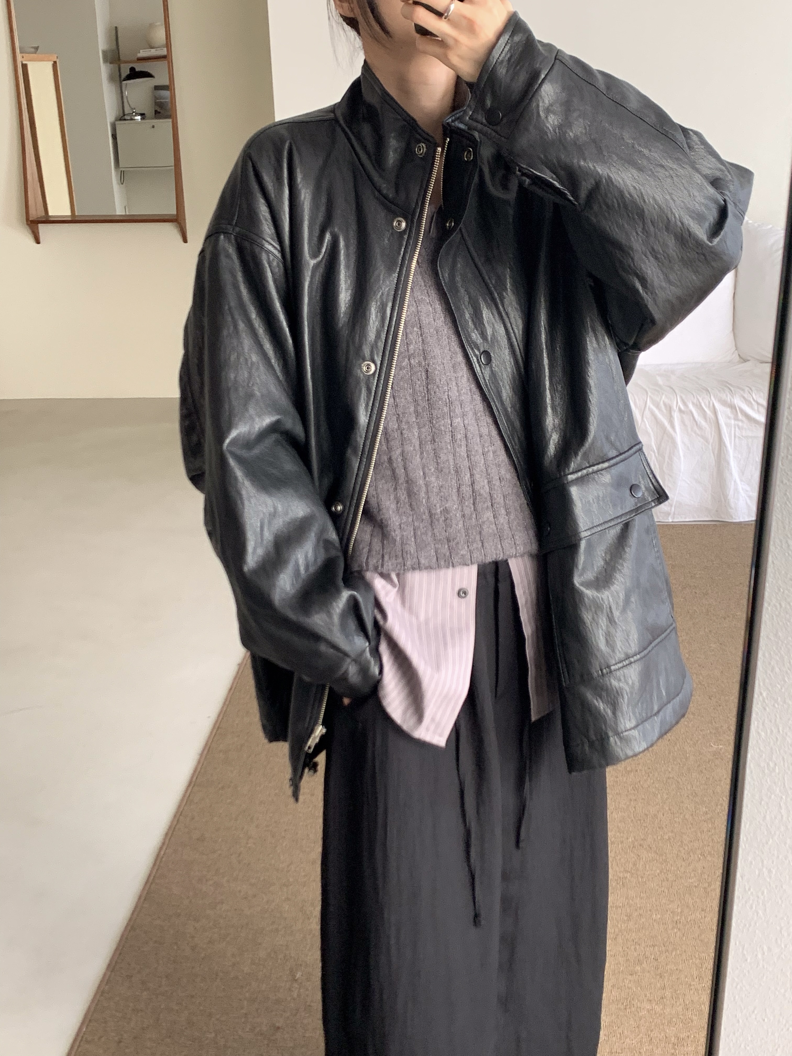 ファー裏地ジップアップオーバーサイズジャンパー | 詳細画像12