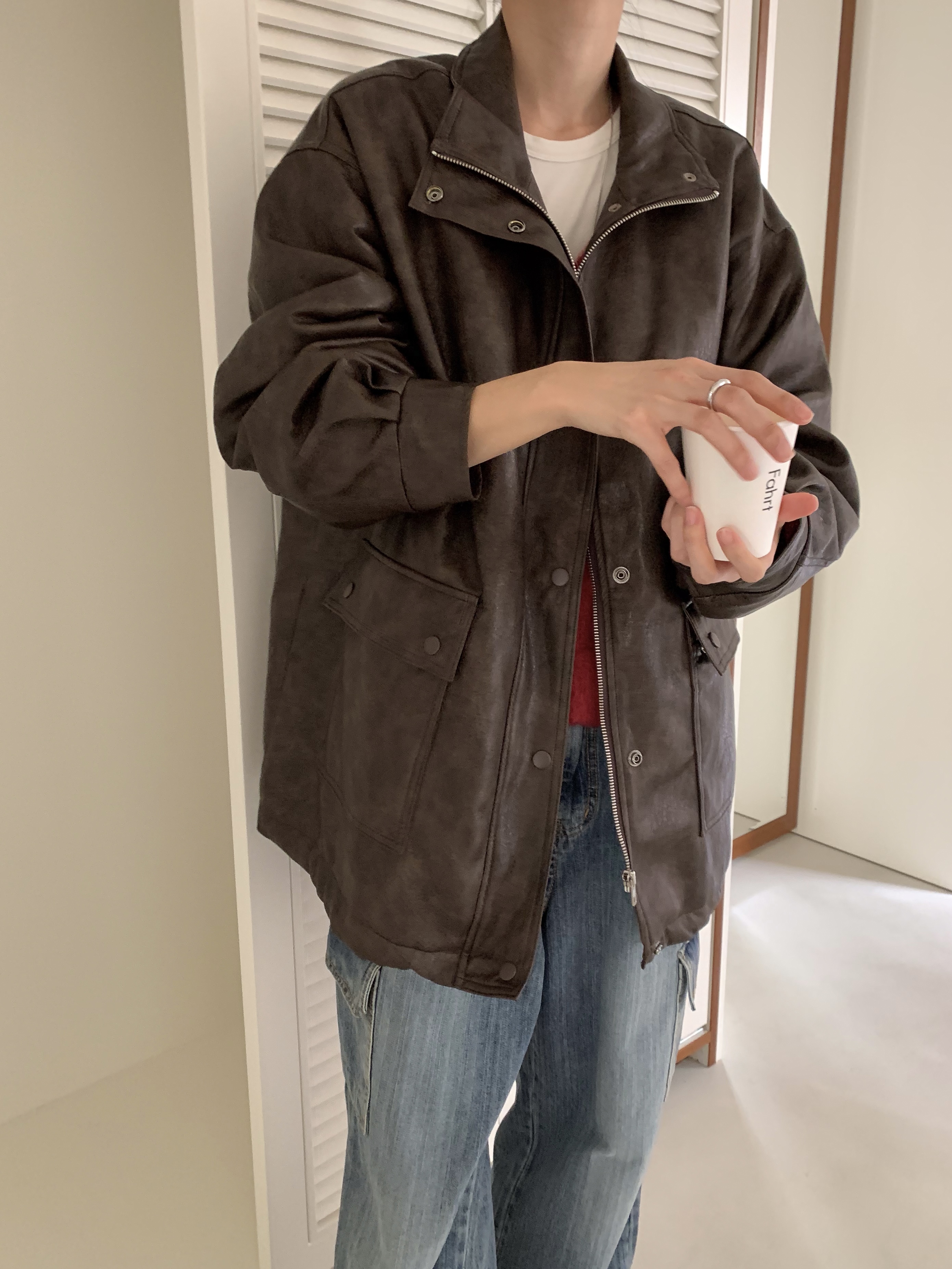 ファー裏地ジップアップオーバーサイズジャンパー | 詳細画像19