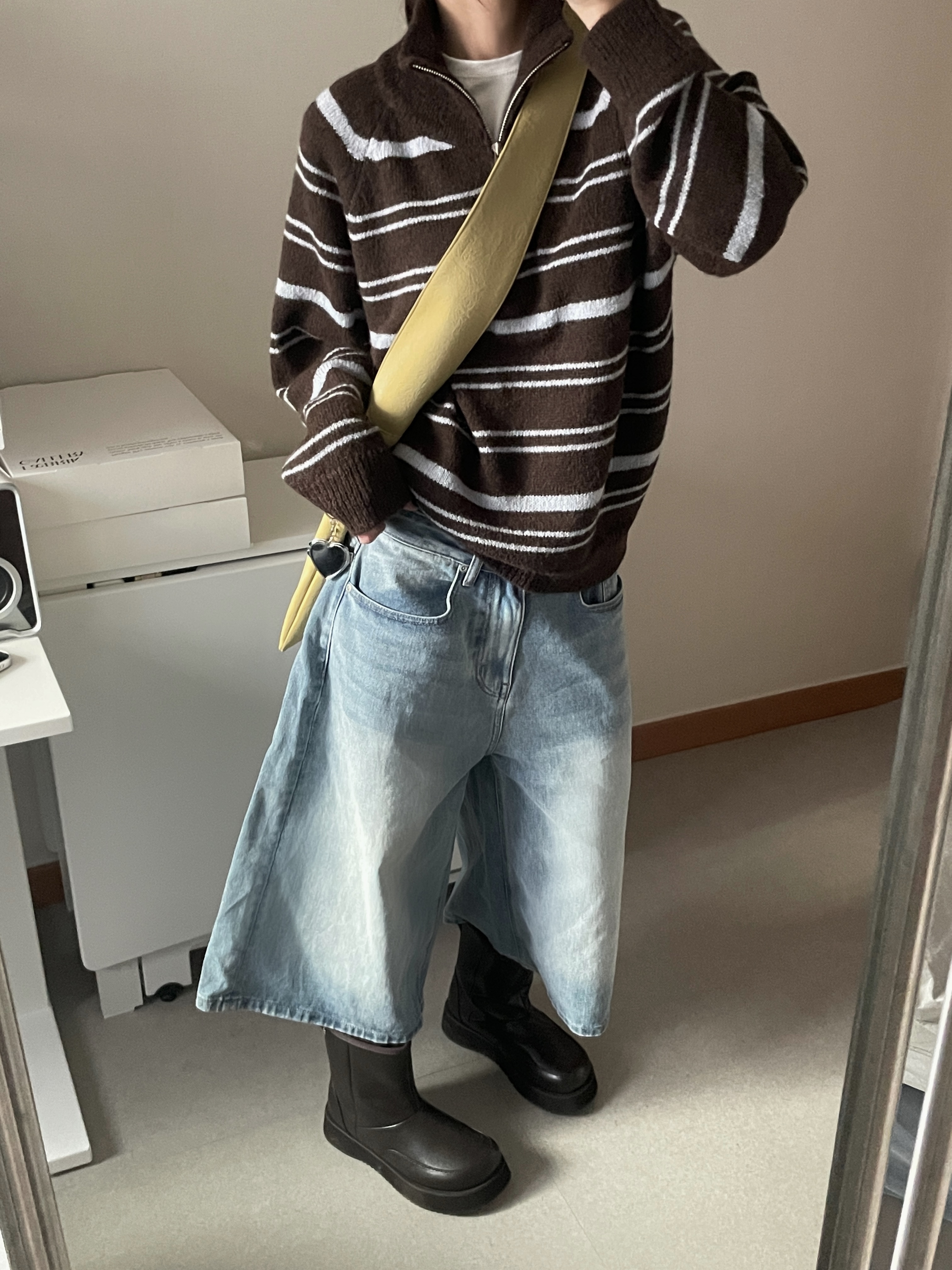 ハーフジップオーバーサイズボーダーニット | 詳細画像9