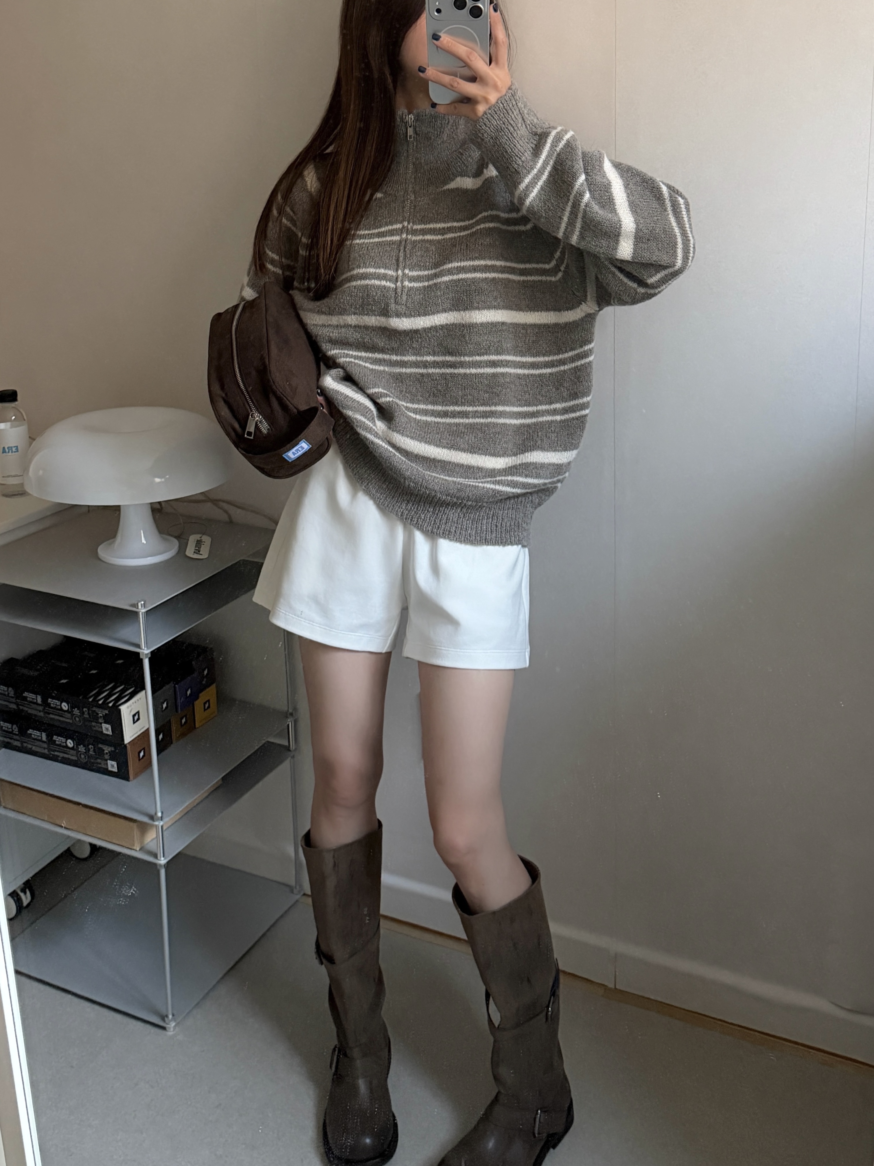 ハーフジップオーバーサイズボーダーニット | 詳細画像5