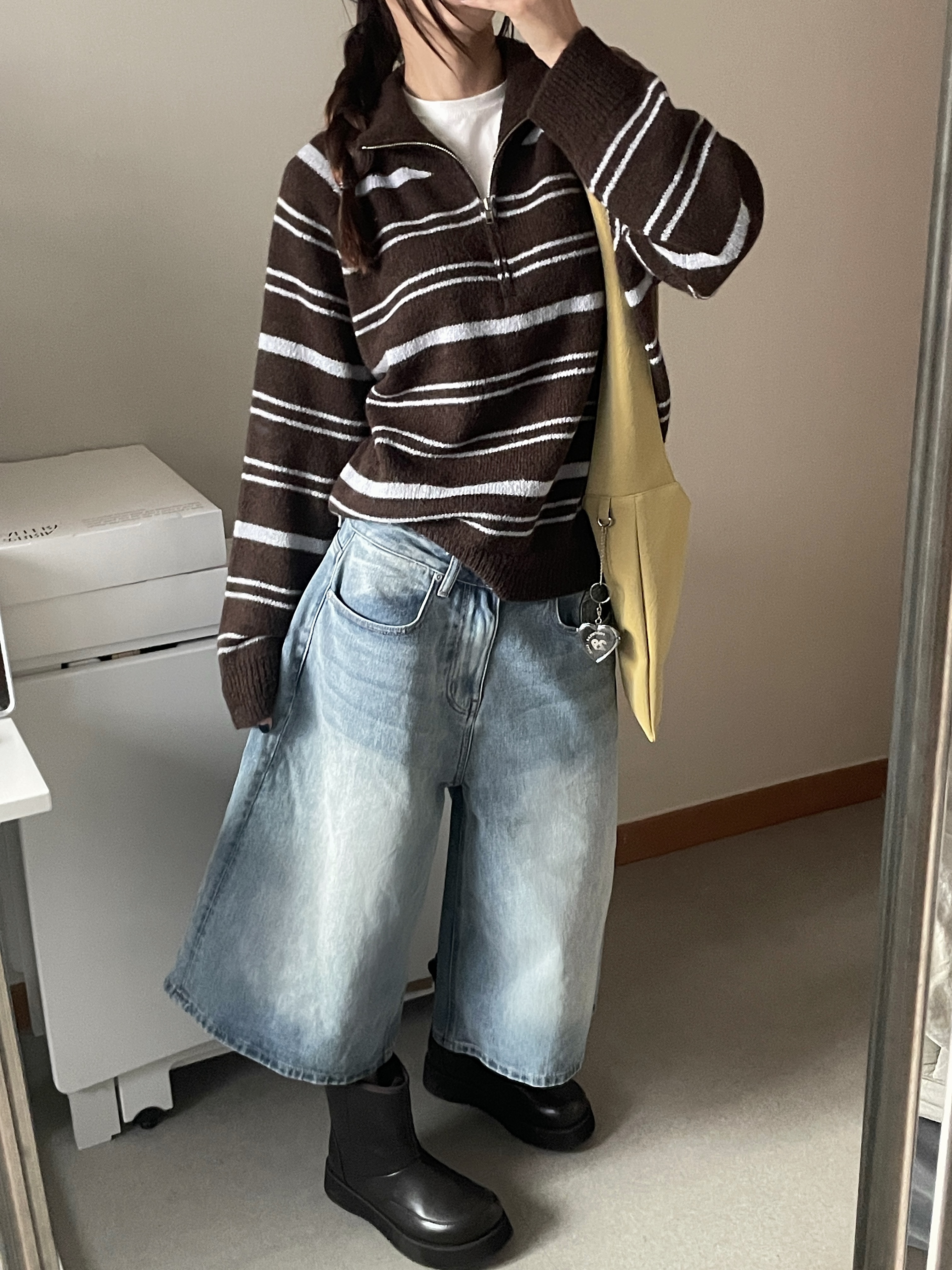 ハーフジップオーバーサイズボーダーニット | 詳細画像10