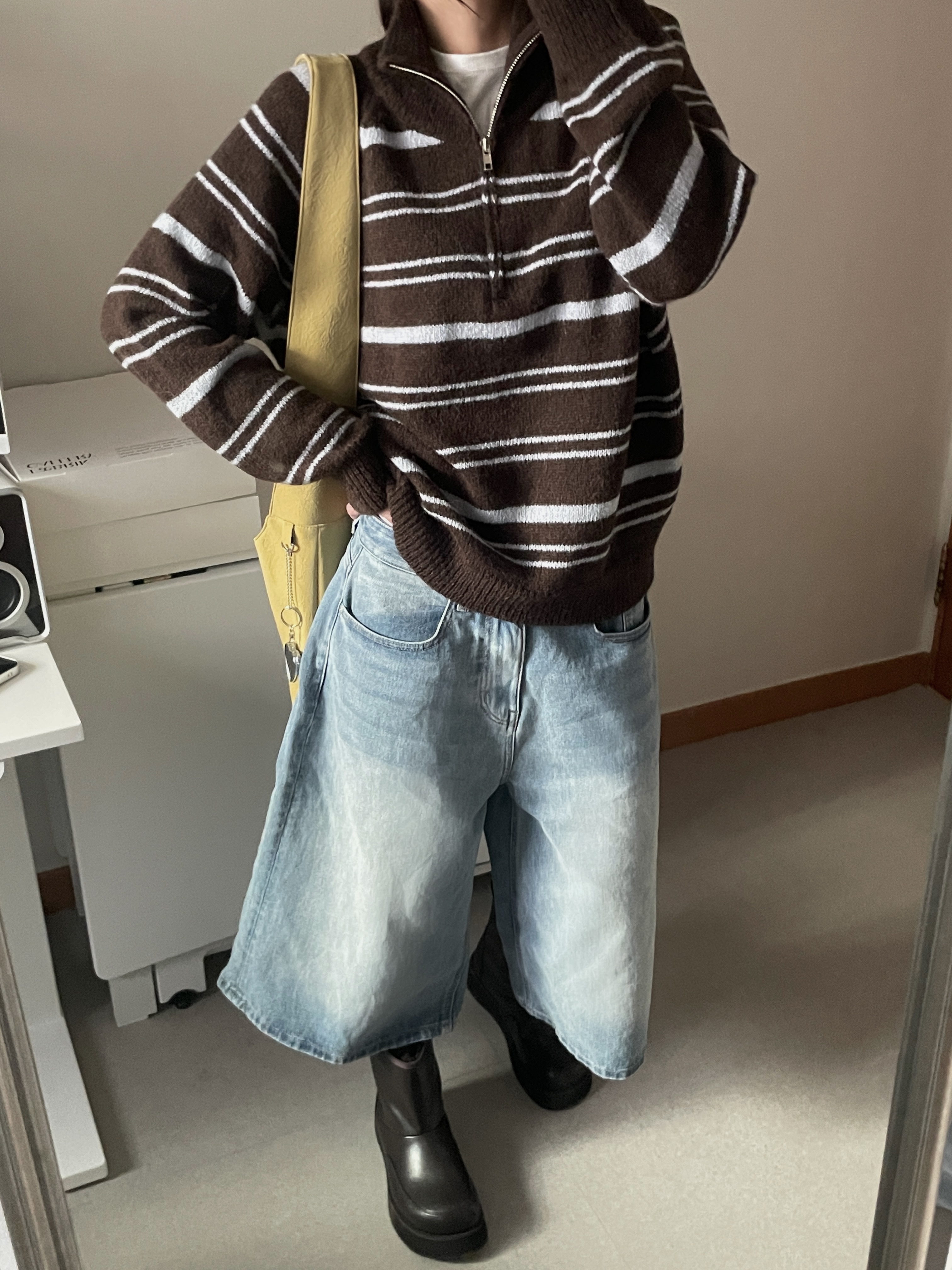 ハーフジップオーバーサイズボーダーニット | 詳細画像11