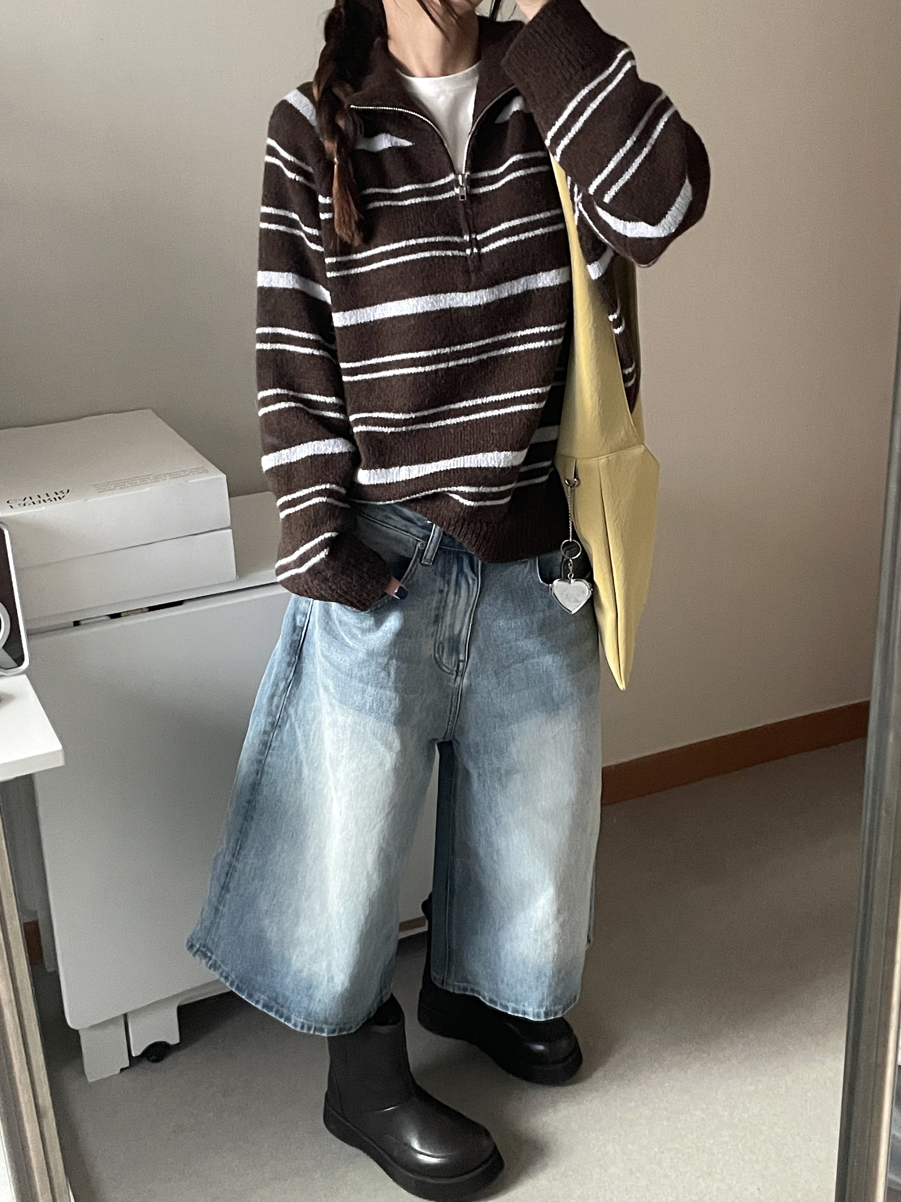 ハーフジップオーバーサイズボーダーニット | 詳細画像13