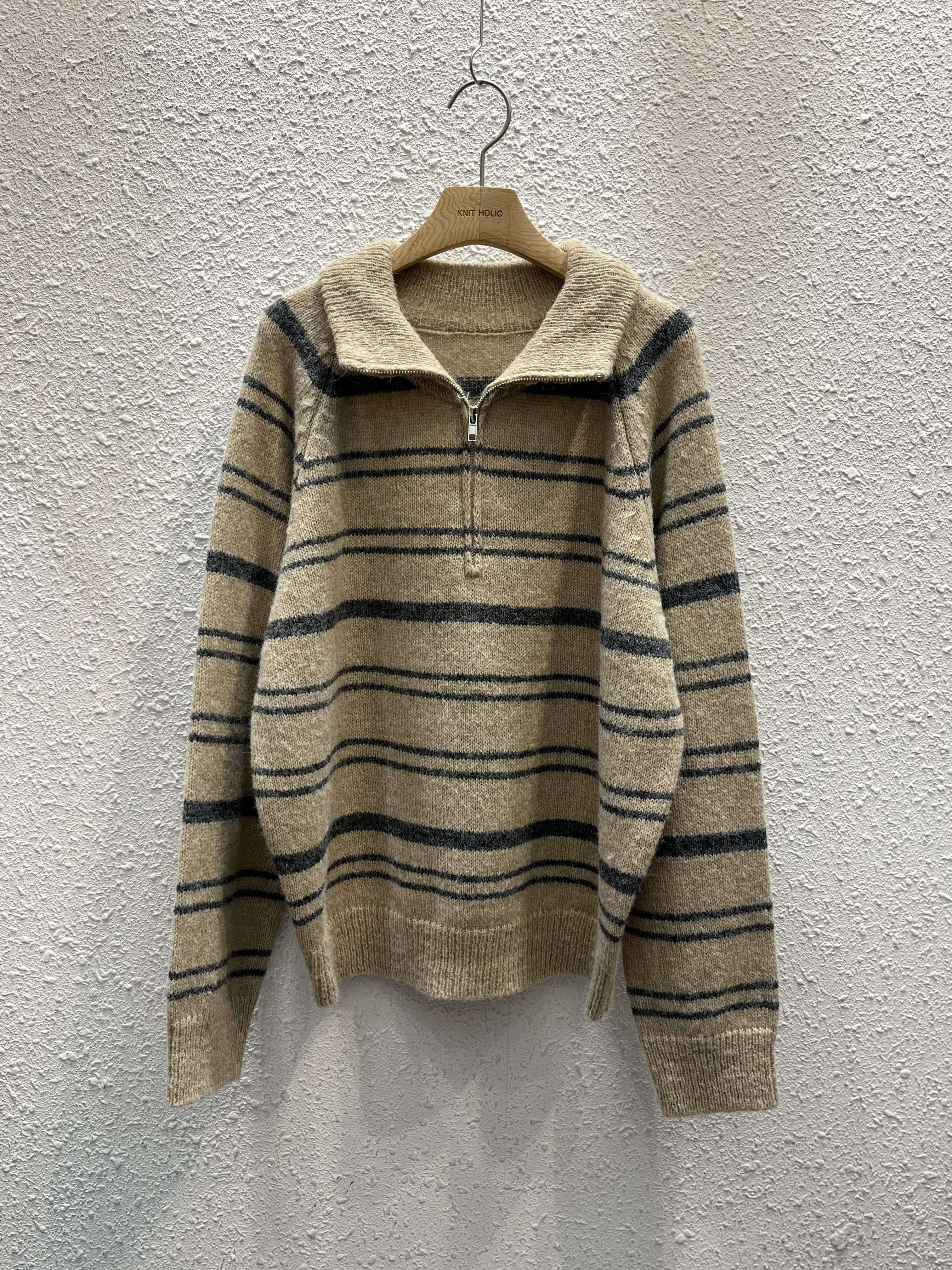 ハーフジップオーバーサイズボーダーニット | 詳細画像14