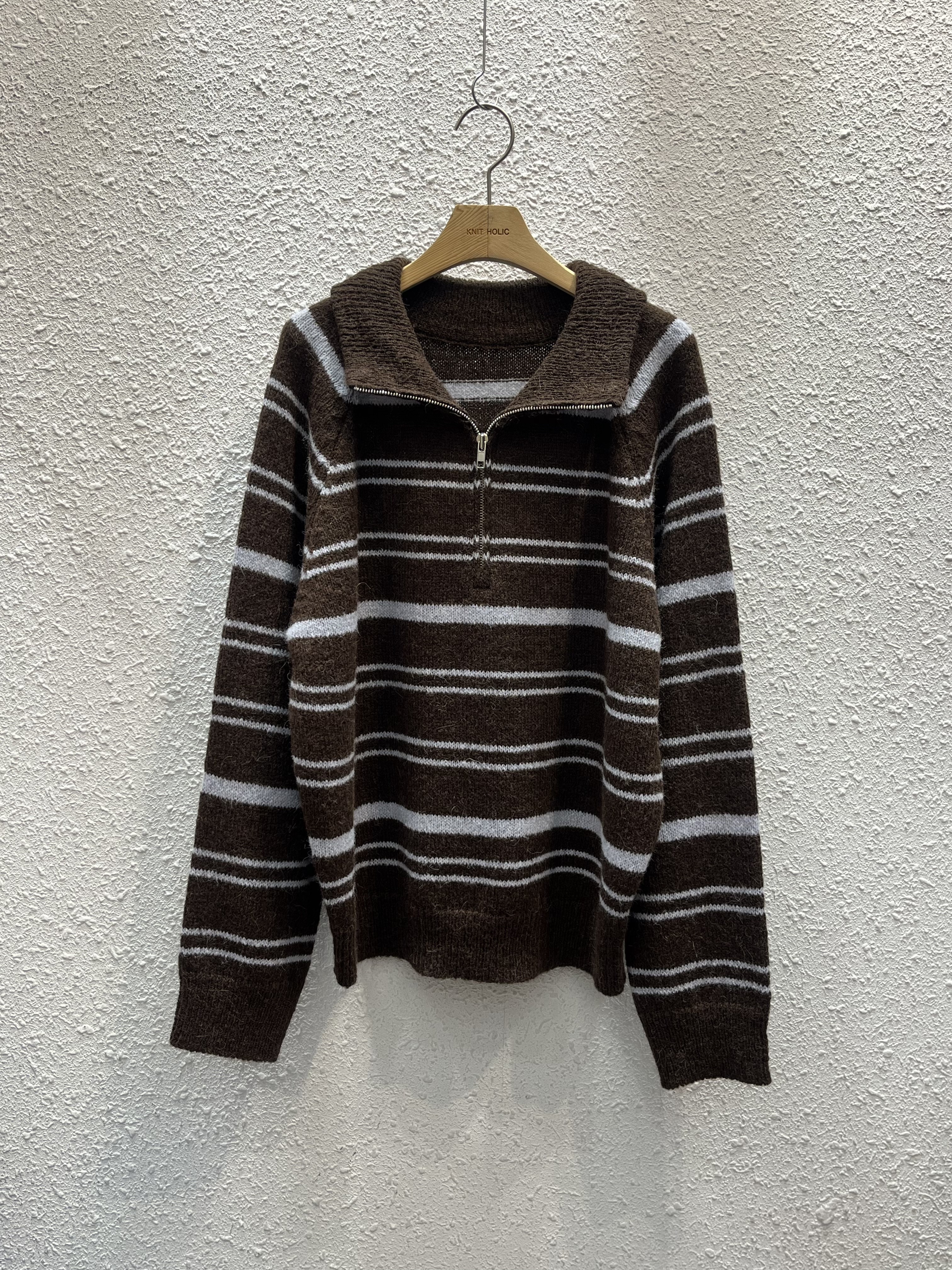 ハーフジップオーバーサイズボーダーニット | 詳細画像16