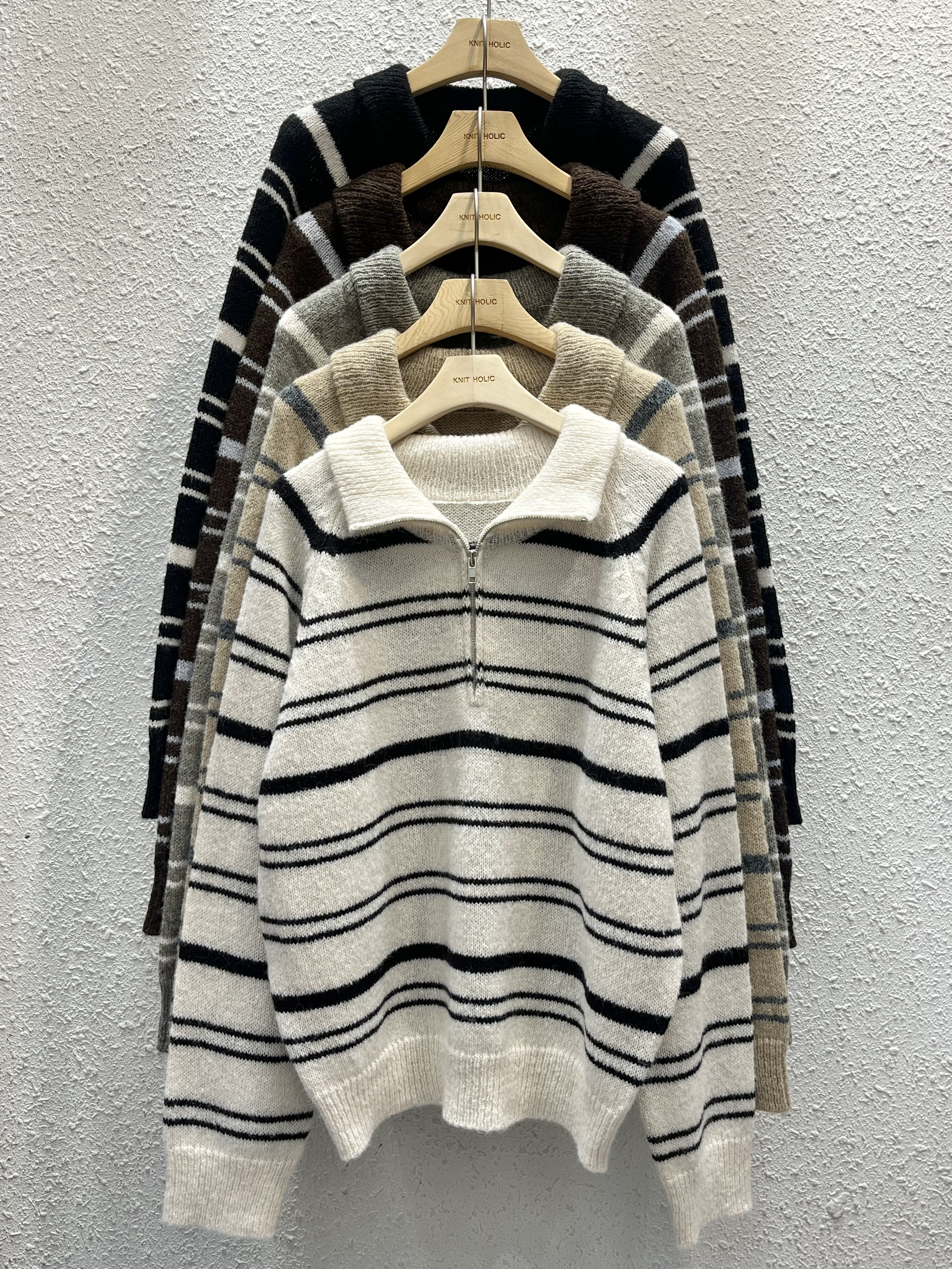 ハーフジップオーバーサイズボーダーニット | 詳細画像19