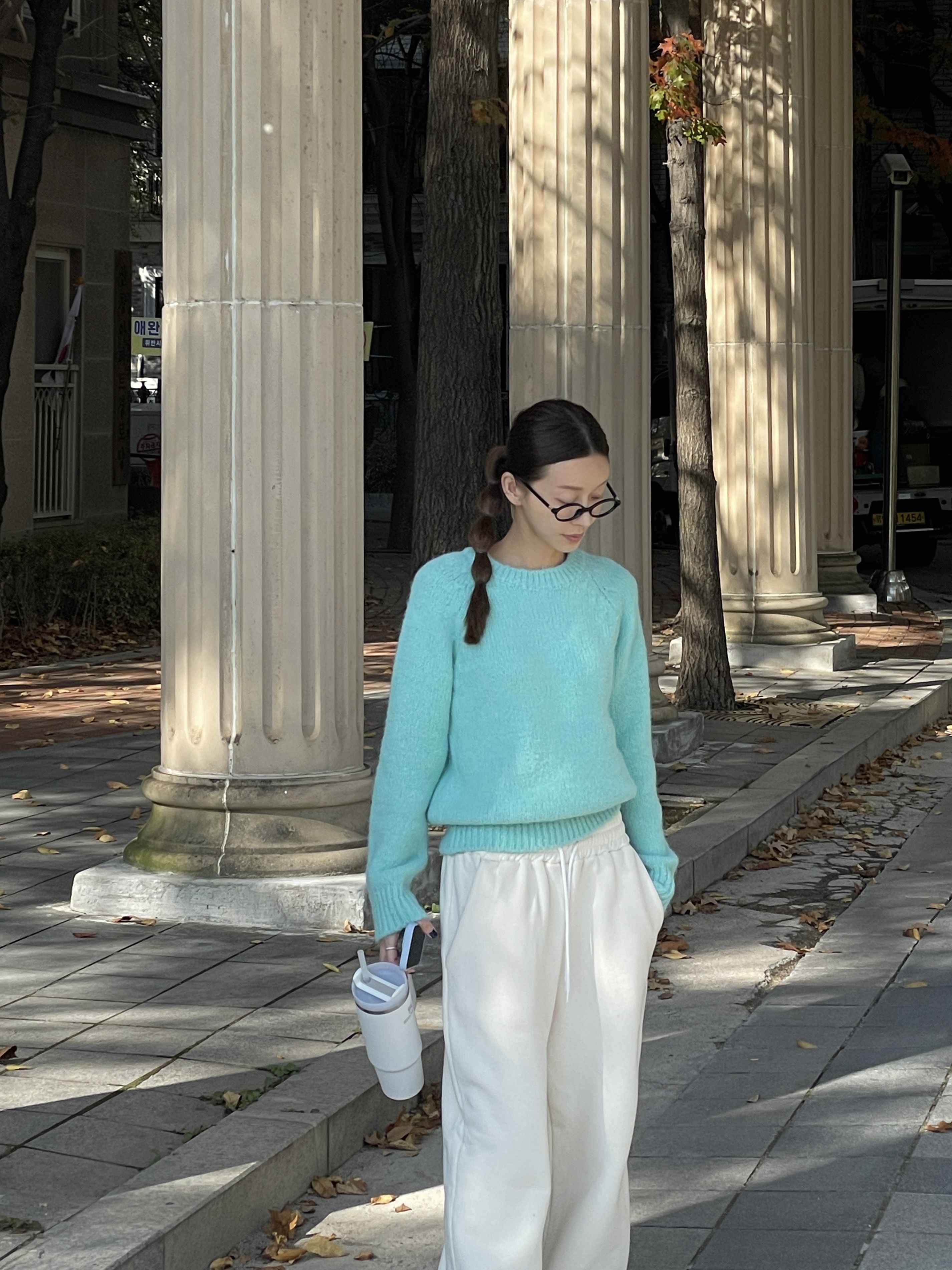 ラウンドネック無地カラーニット | 詳細画像5