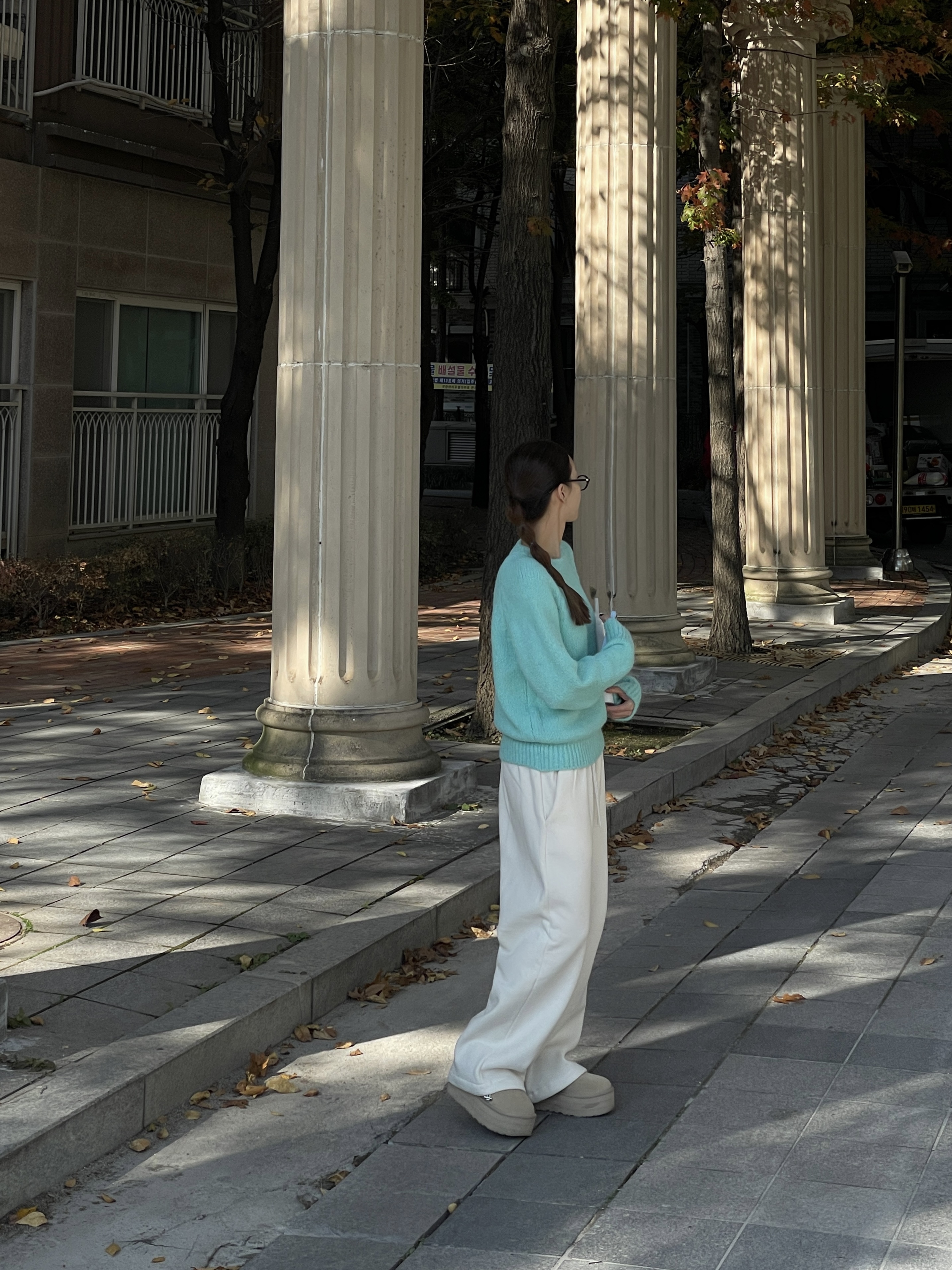 ラウンドネック無地カラーニット | 詳細画像6