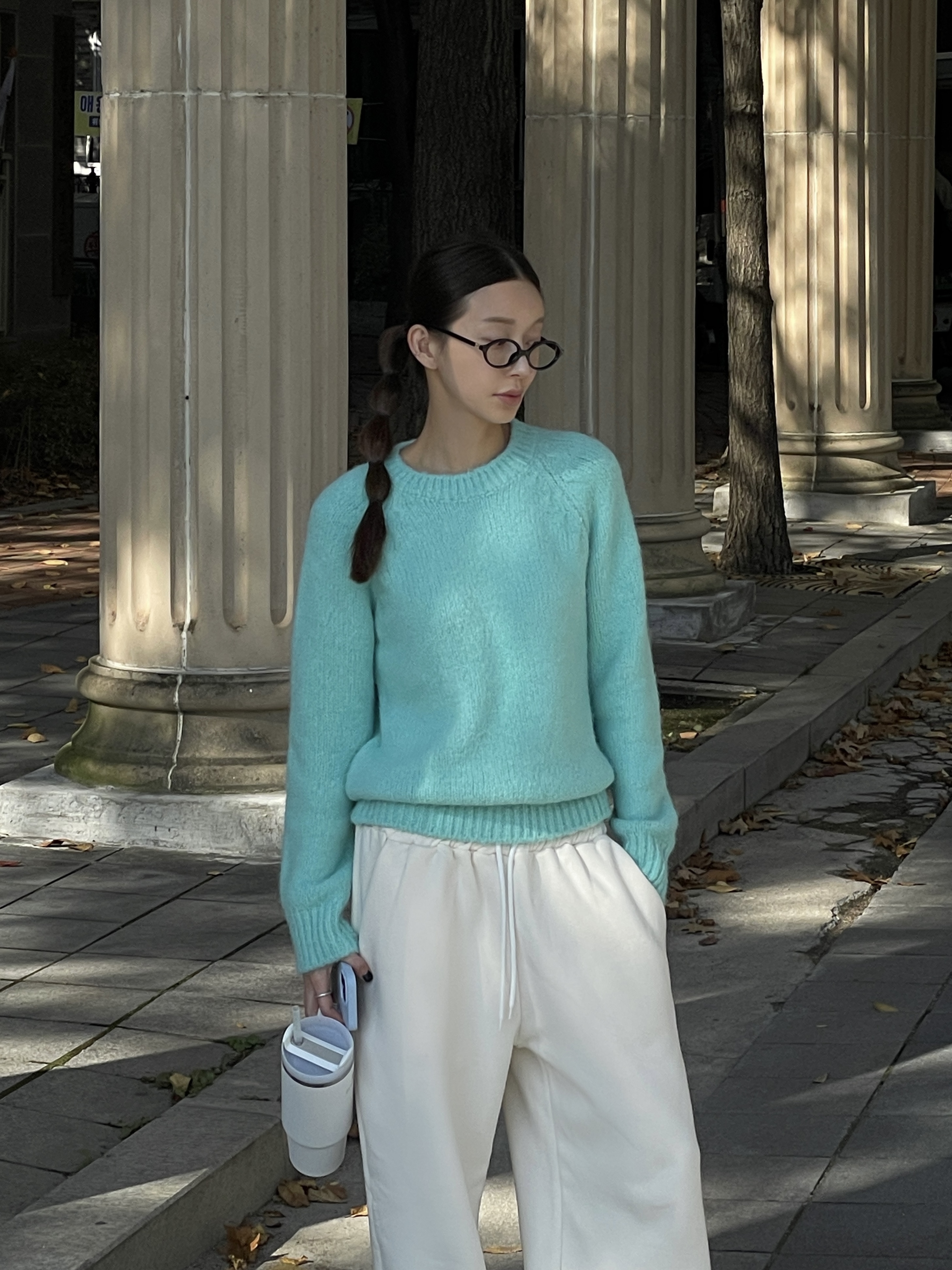 ラウンドネック無地カラーニット | 詳細画像4