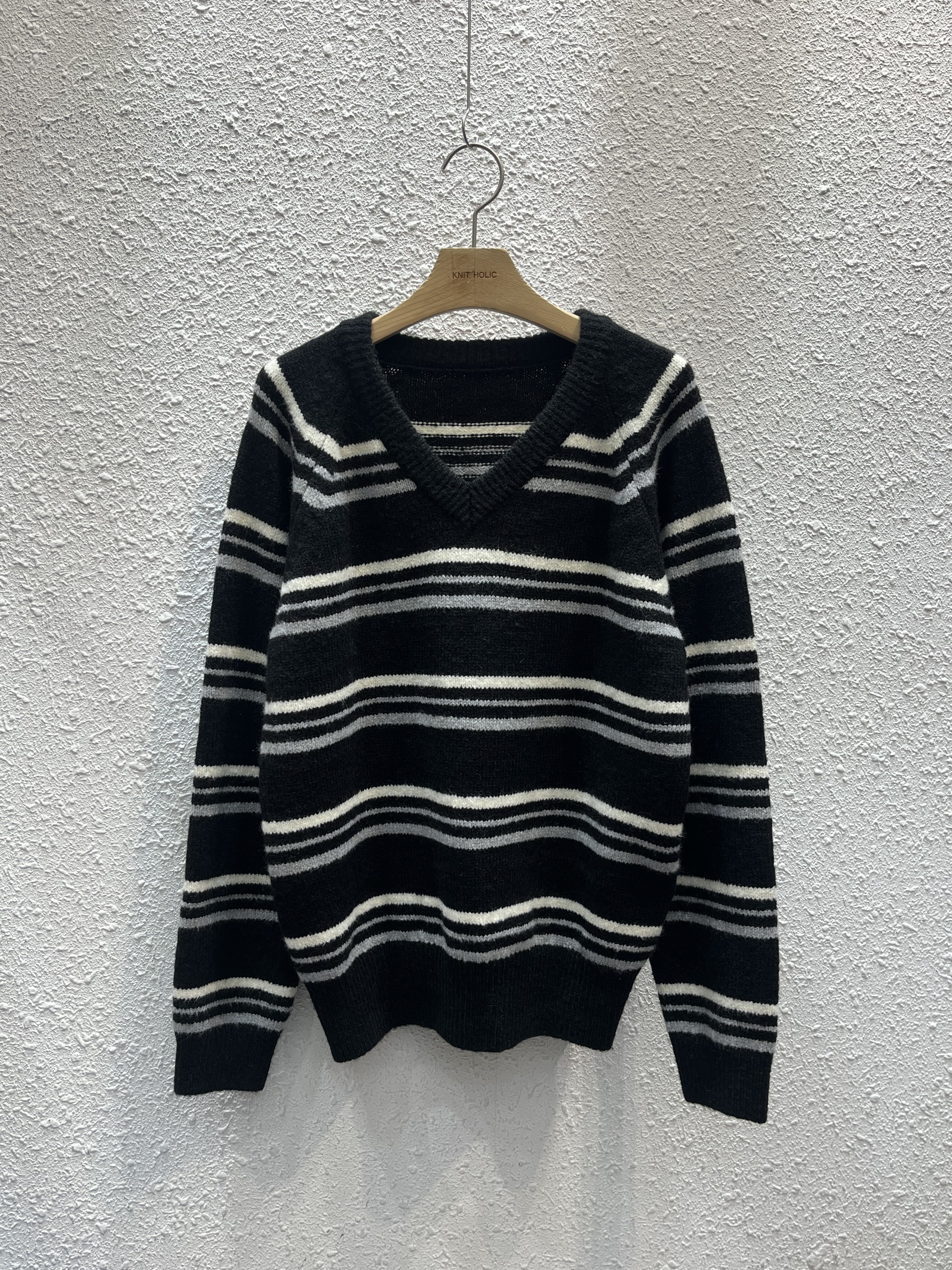 Vネックボーダーカラーニット | 詳細画像13