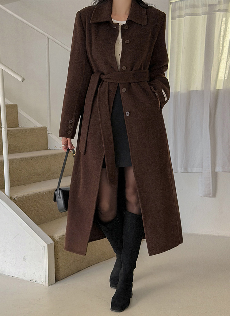 ブラウン 毛皮コート ボタン付き ノーブランド ファーコート アウター 毛皮 ミンク ロング 比翼ボタン