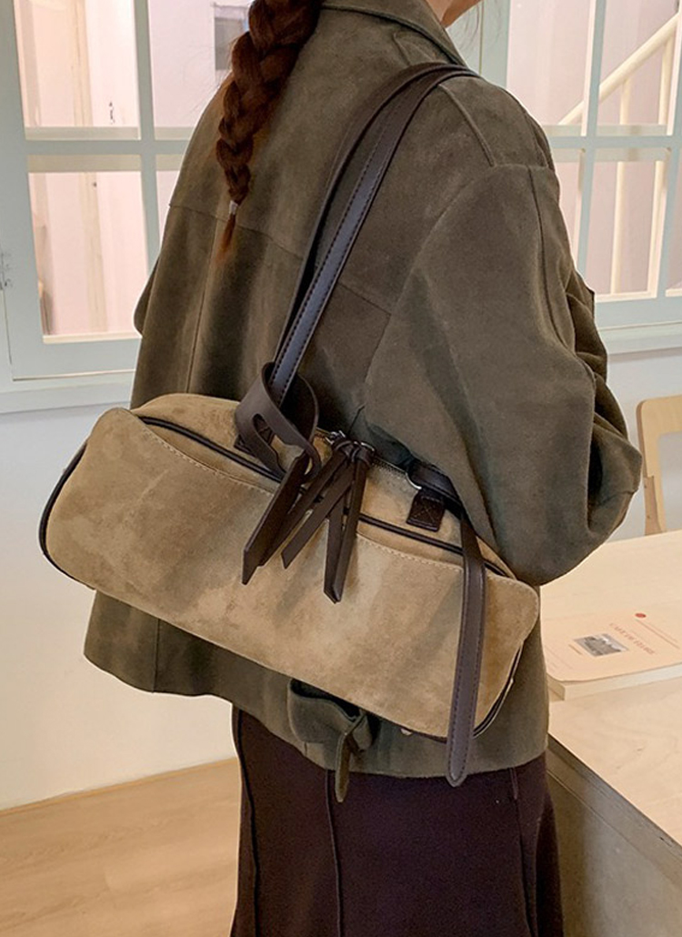 スエード調ジップアップトートバッグショルダーバッグ | レディース