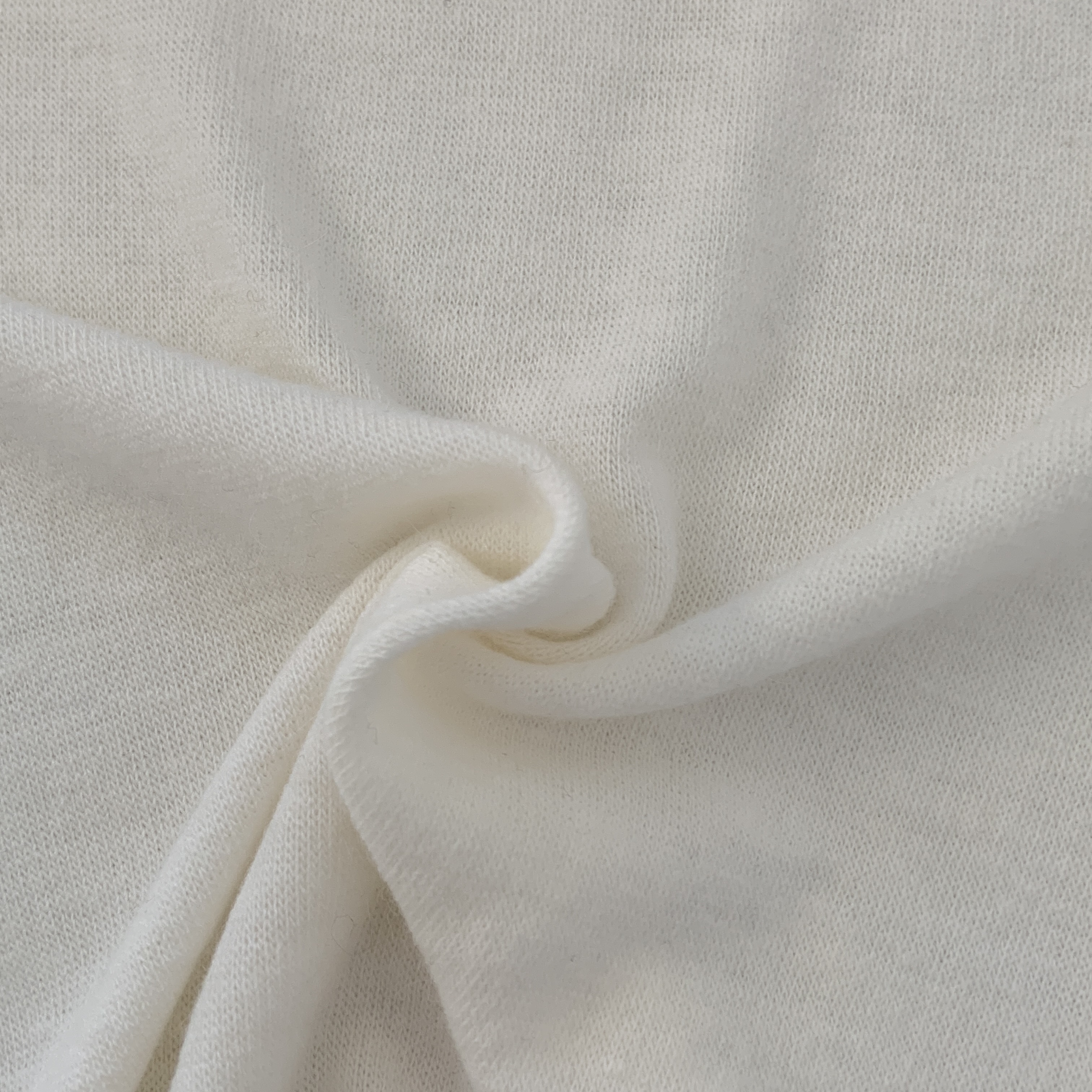 ウール混アンゴラ混Uネックシンプルベーシックスリム長袖無地Tシャツ | 詳細画像4