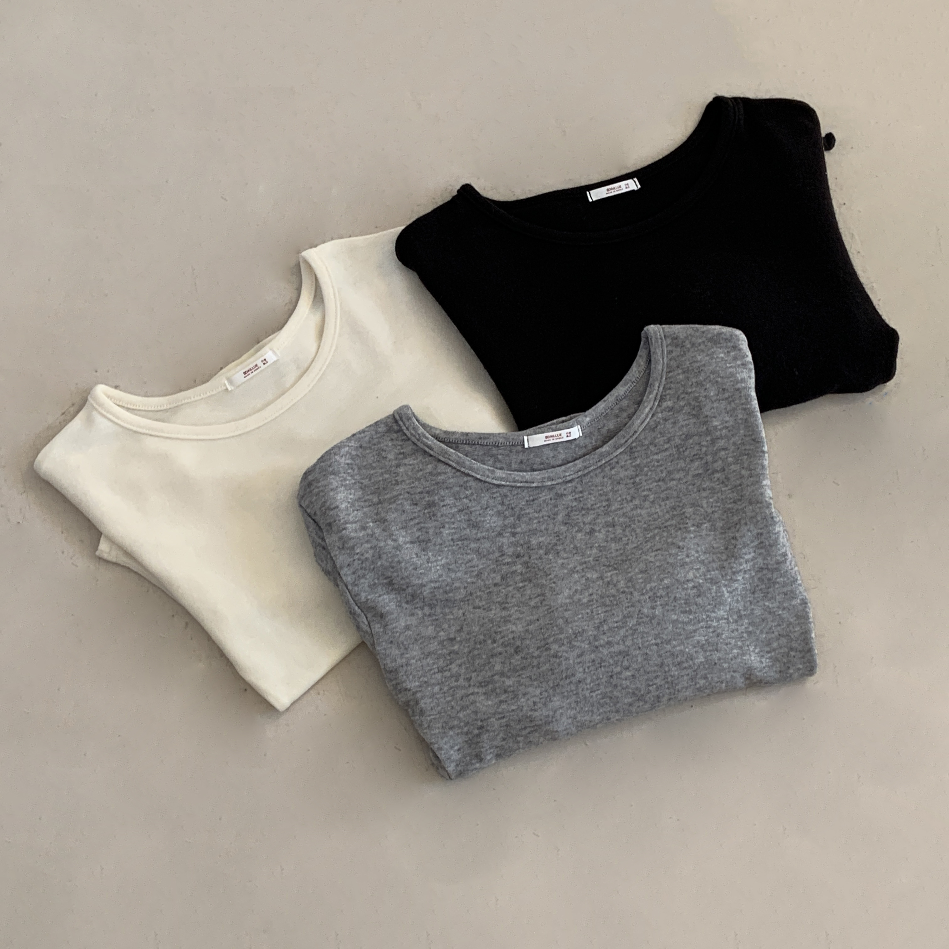 ウール混アンゴラ混Uネックシンプルベーシックスリム長袖無地Tシャツ | 詳細画像21