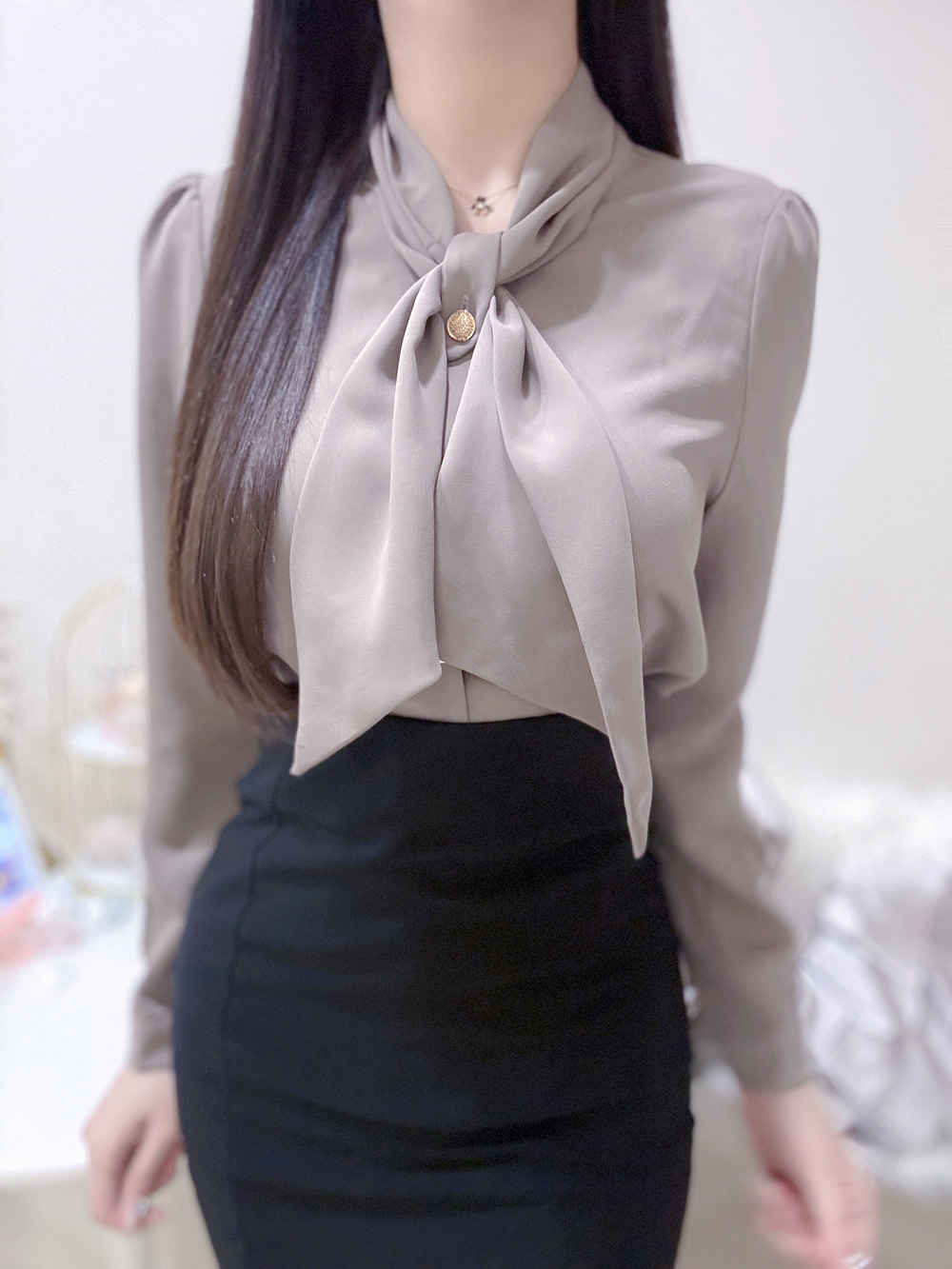 ボウタイゴールドボタンブラウス | 詳細画像6