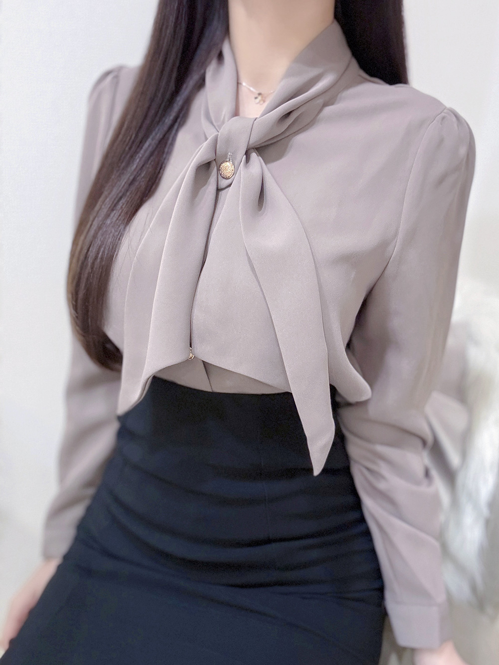 ボウタイゴールドボタンブラウス | 詳細画像10