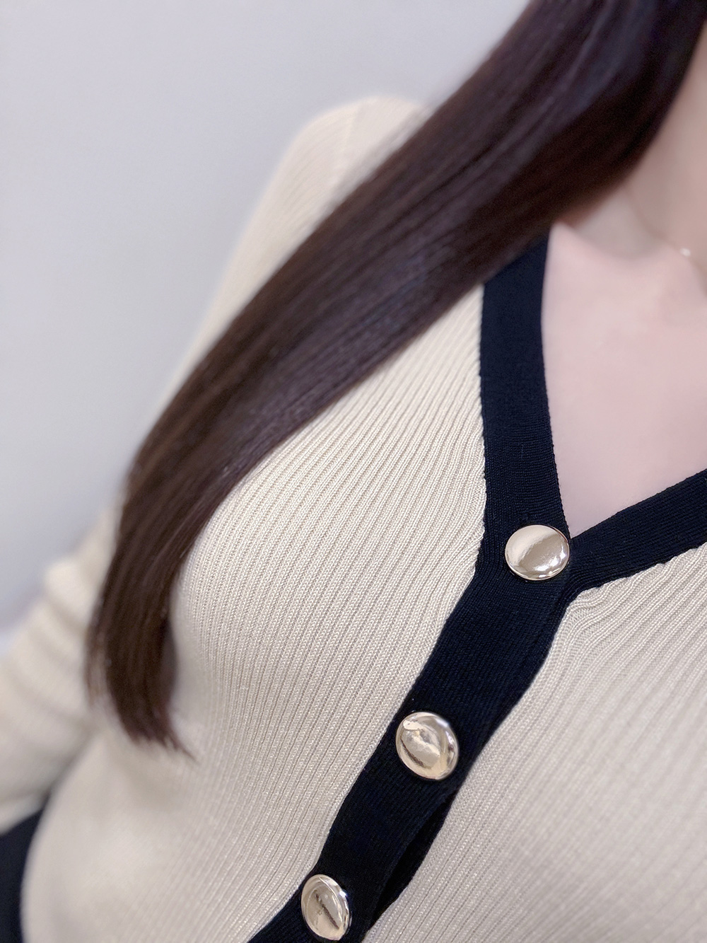 配色Vネックカーディガン | 詳細画像10