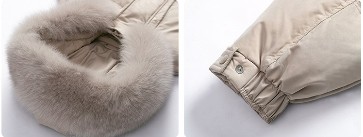 ダックダウンフードロングダウンジャケットベルト付 | 詳細画像7