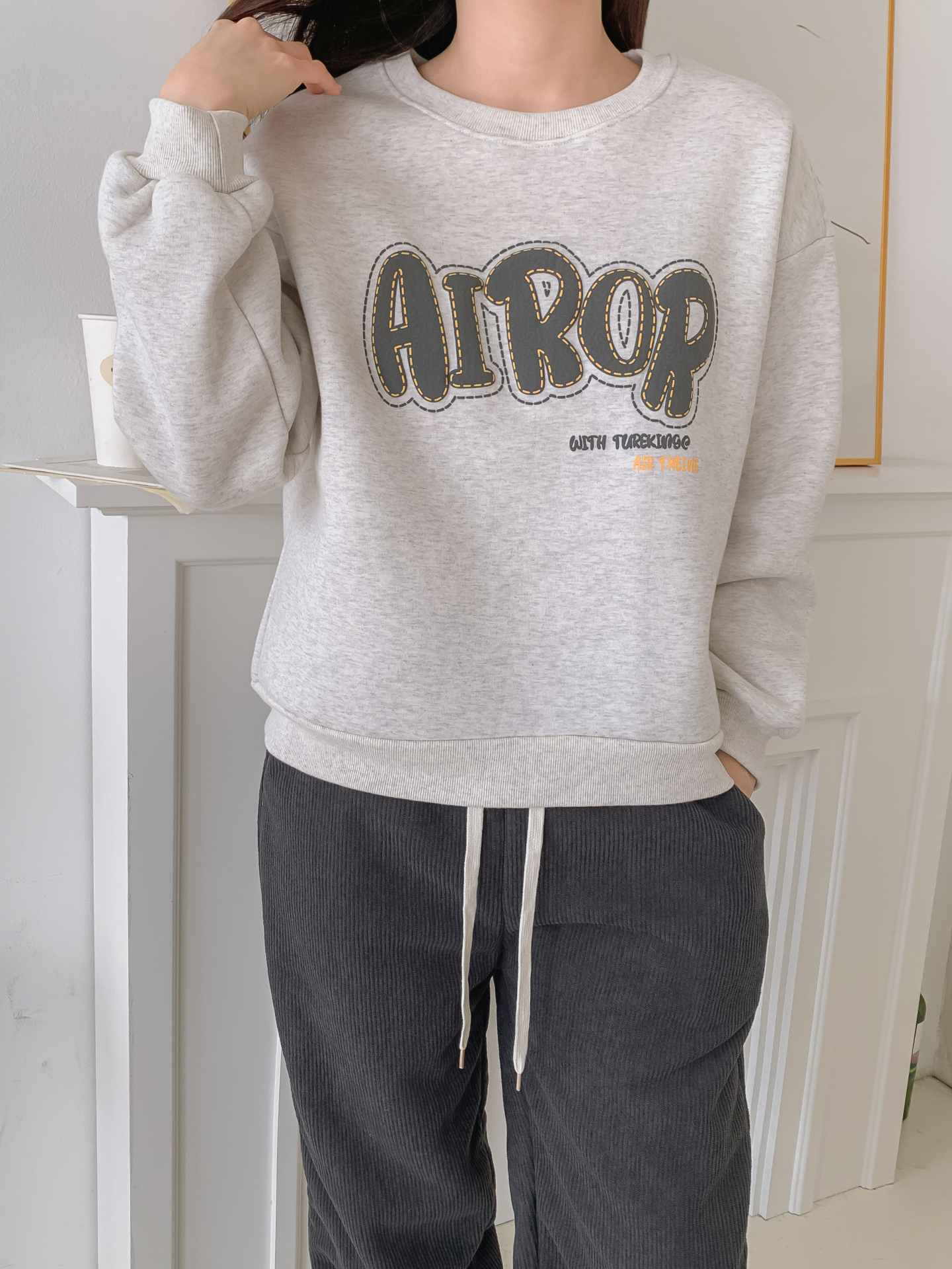 裏起毛ラウンドネックルーズ長袖ロゴスウェット | 詳細画像11