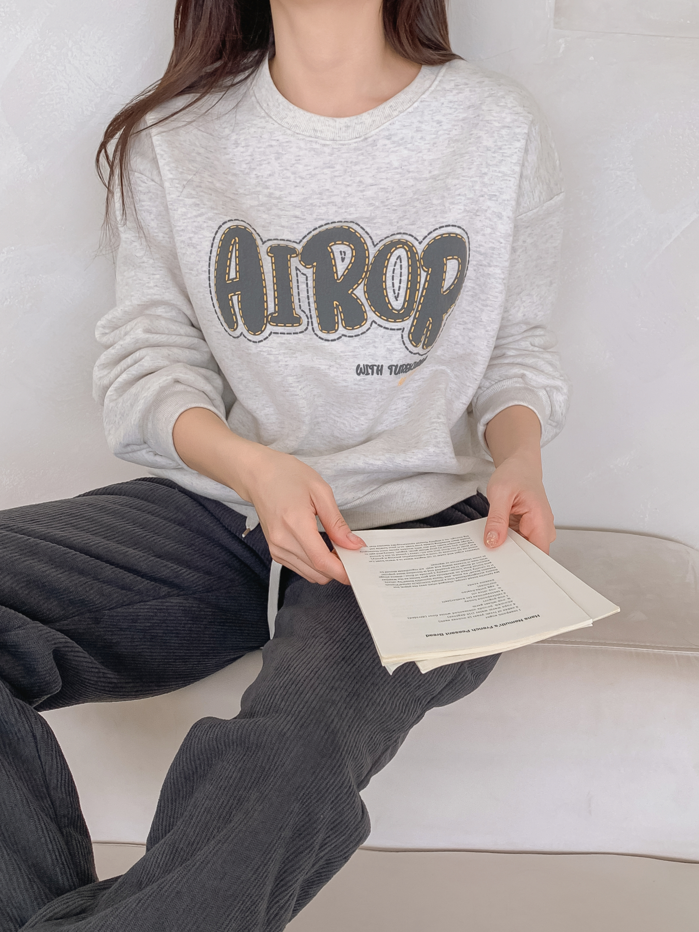 裏起毛ラウンドネックルーズ長袖ロゴスウェット | 詳細画像13