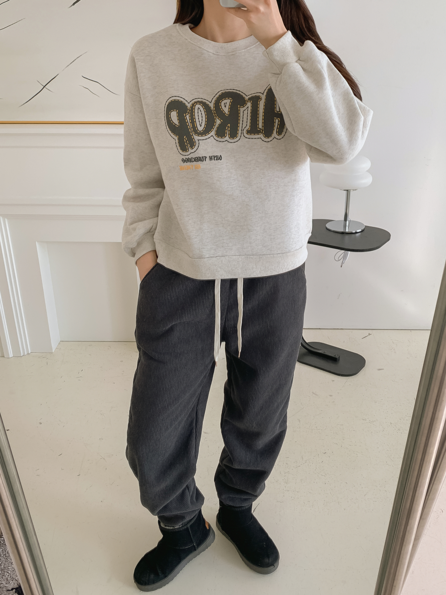 裏起毛ラウンドネックルーズ長袖ロゴスウェット | 詳細画像17