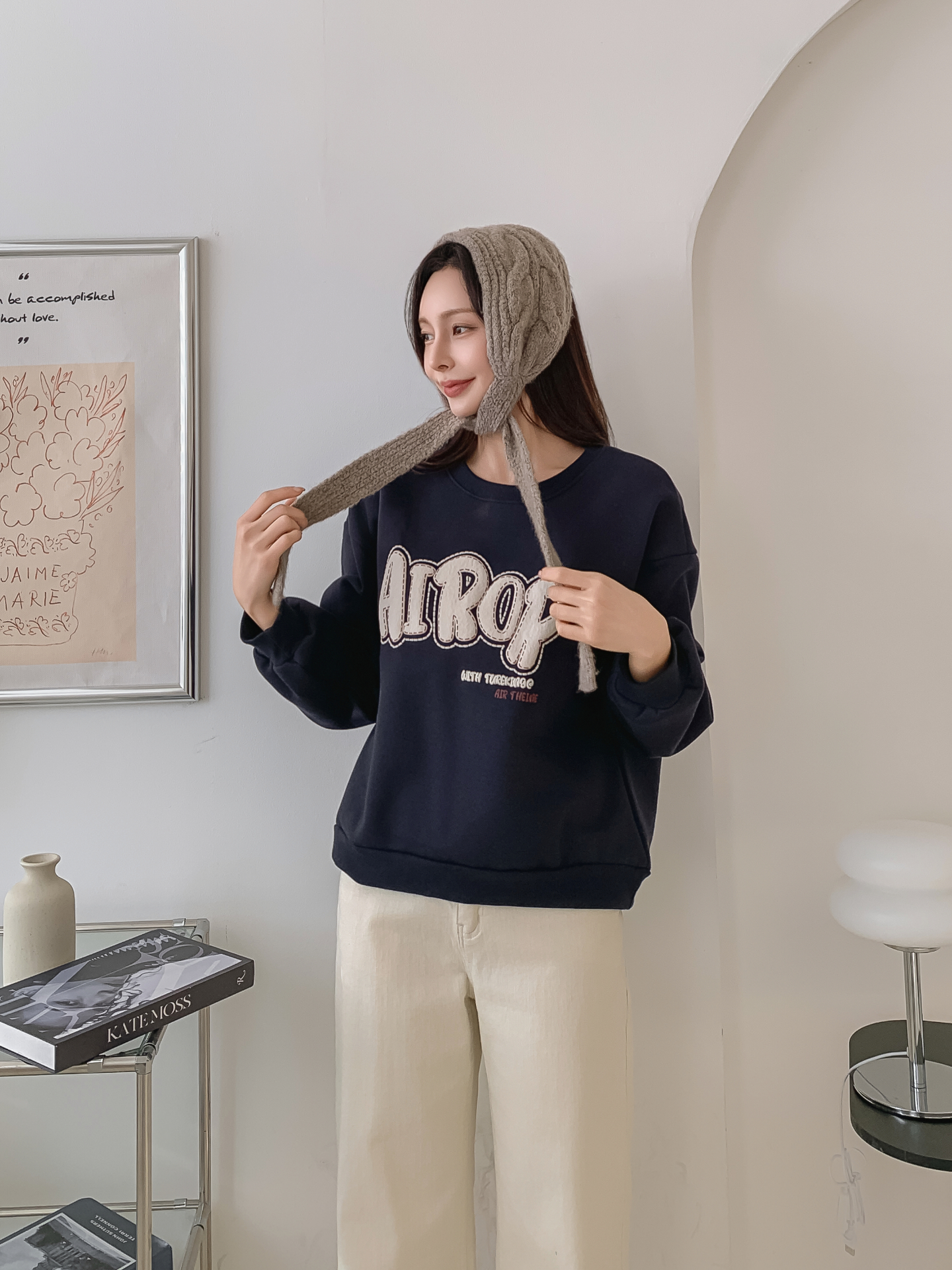 裏起毛ラウンドネックルーズ長袖ロゴスウェット | 詳細画像19