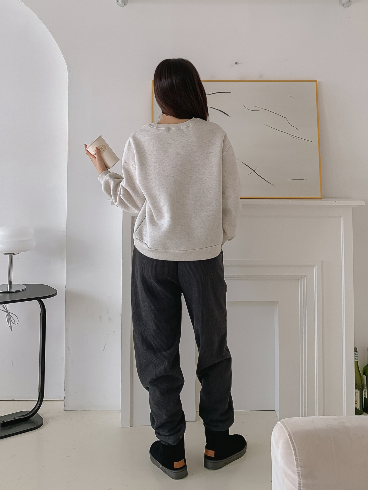 裏起毛ラウンドネックルーズ長袖ロゴスウェット | 詳細画像5