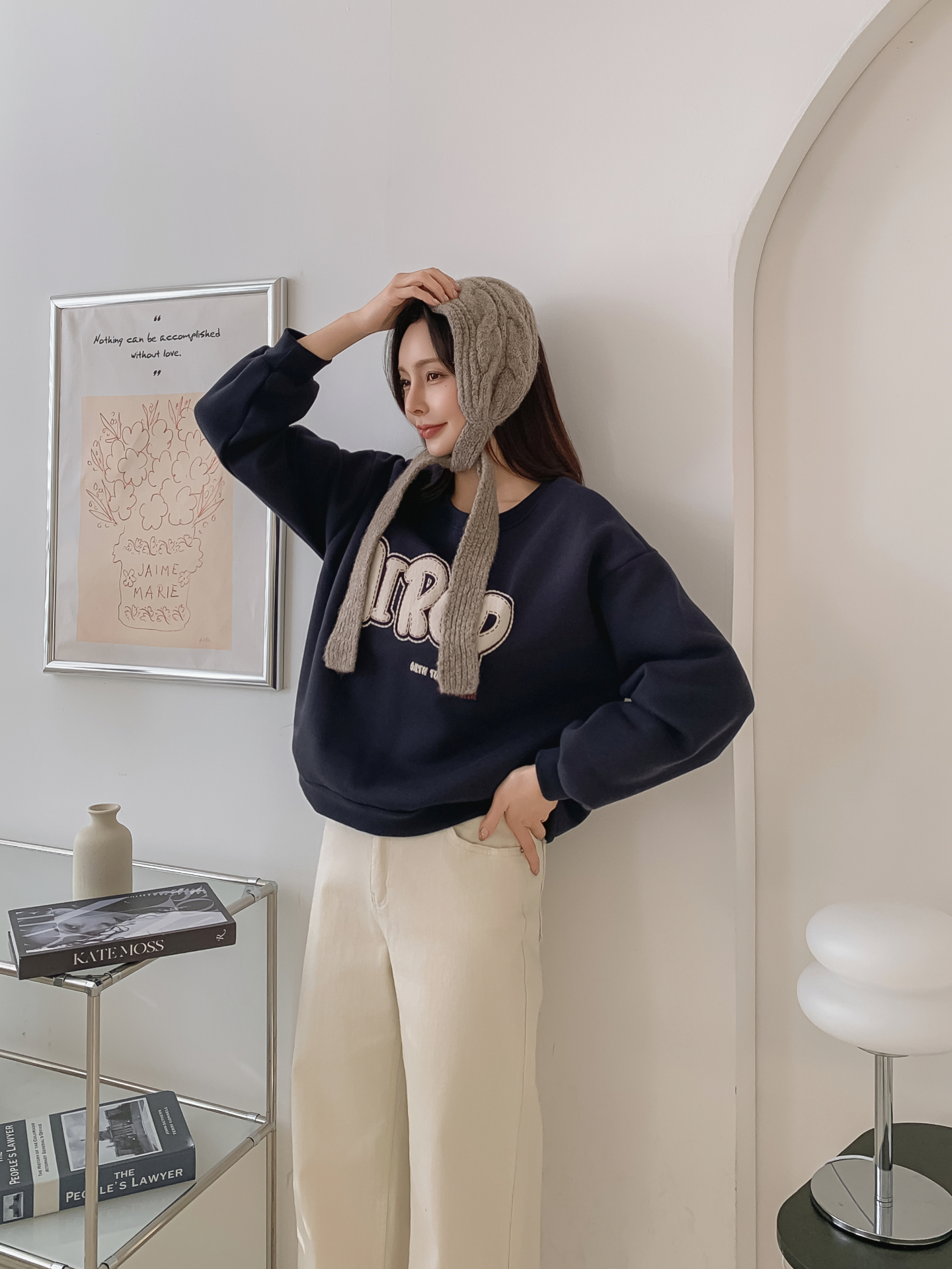 裏起毛ラウンドネックルーズ長袖ロゴスウェット | 詳細画像20