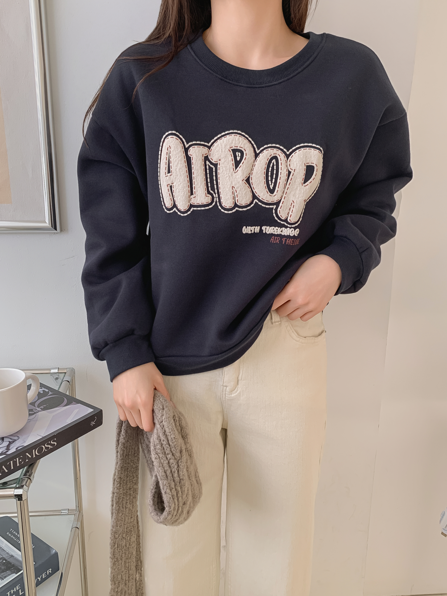 裏起毛ラウンドネックルーズ長袖ロゴスウェット | 詳細画像26