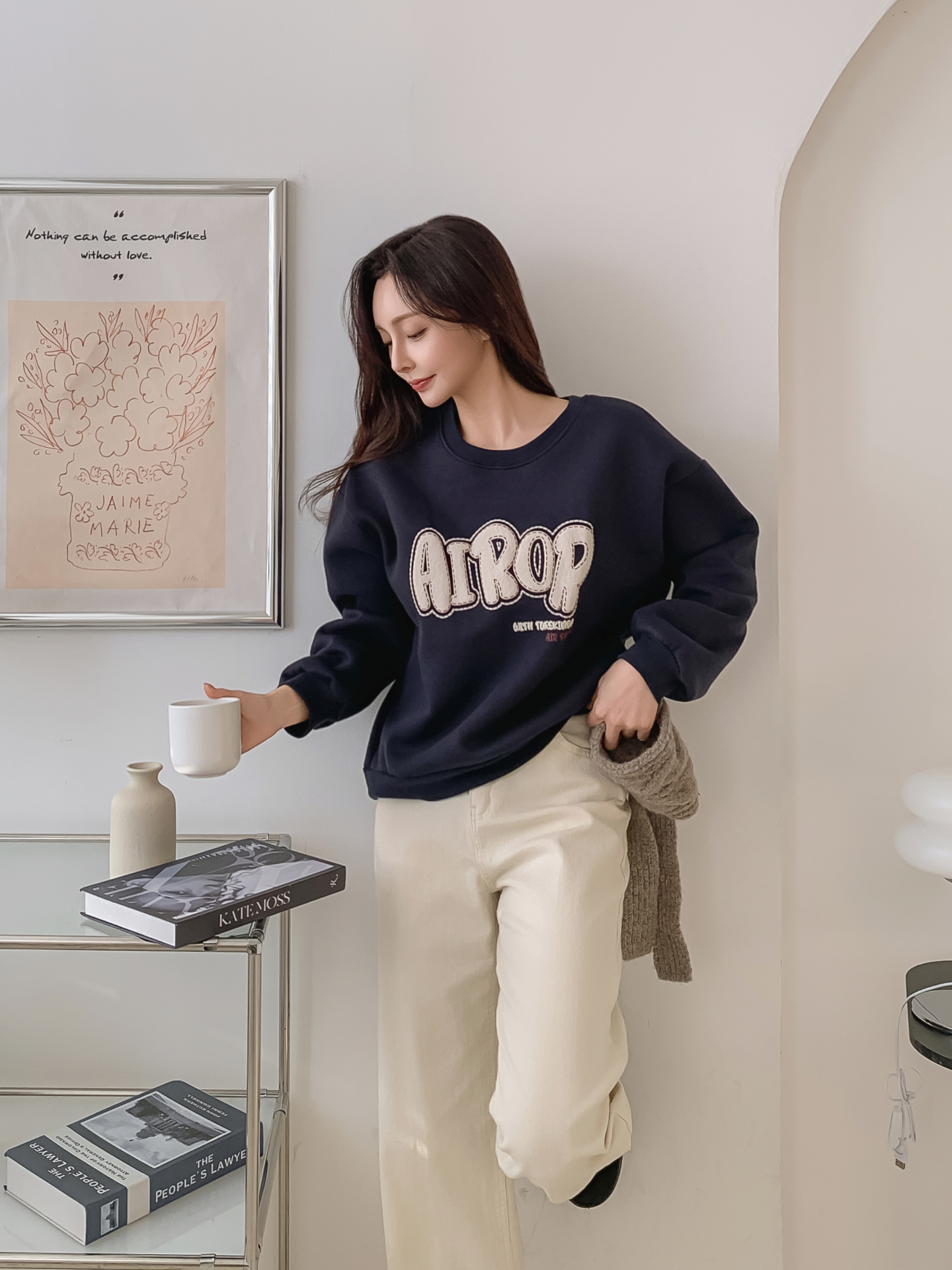 裏起毛ラウンドネックルーズ長袖ロゴスウェット | 詳細画像27