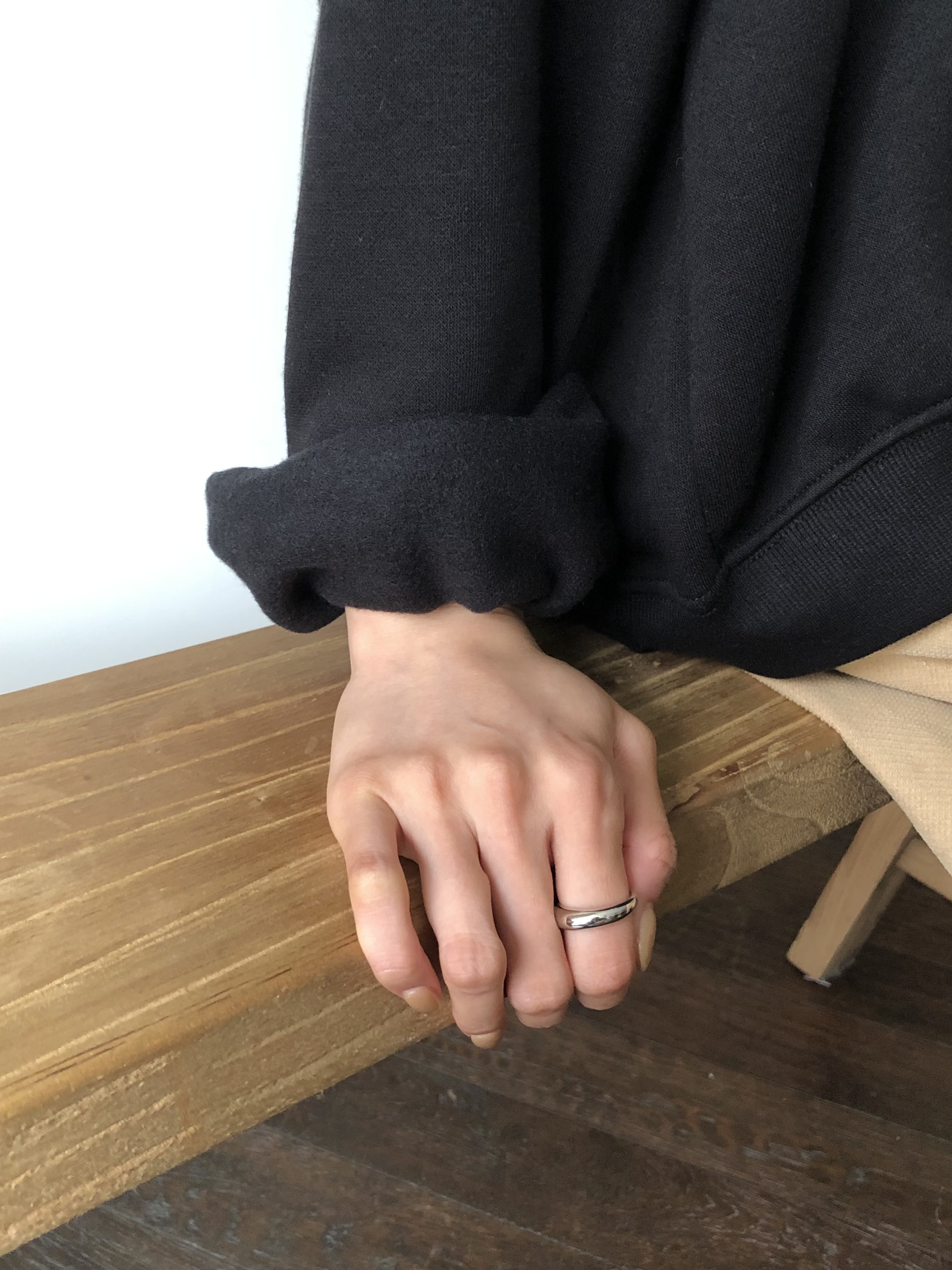 裏起毛Vネックルーズ長袖スウェット | 詳細画像4