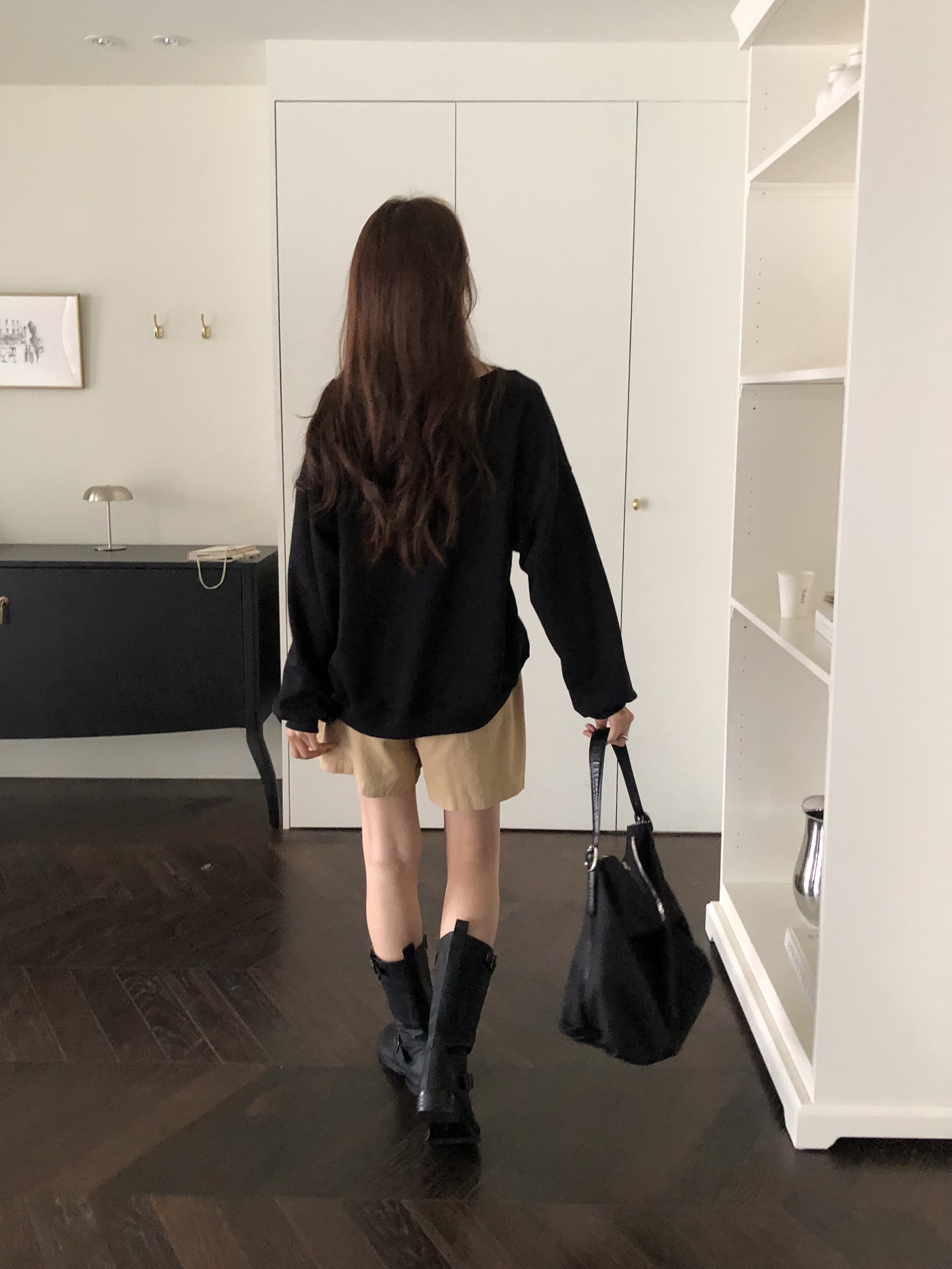 裏起毛Vネックルーズ長袖スウェット | 詳細画像5