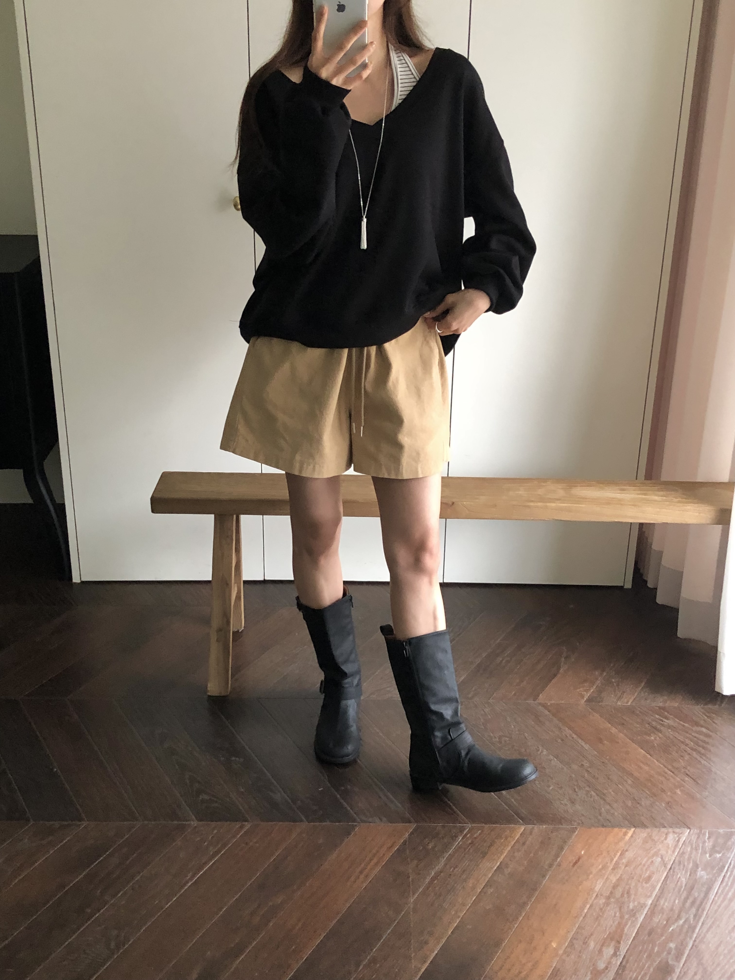 裏起毛Vネックルーズ長袖スウェット | 詳細画像8