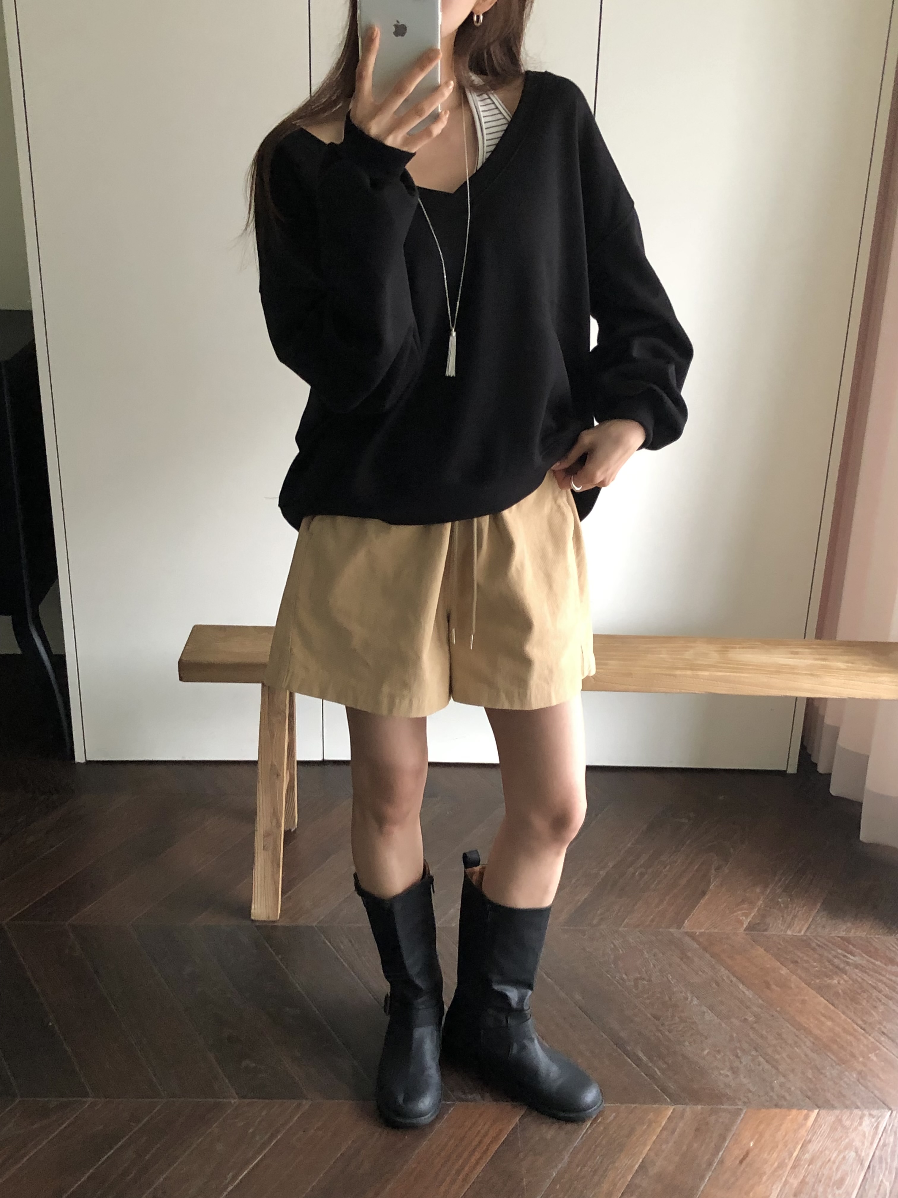 裏起毛Vネックルーズ長袖スウェット | 詳細画像10