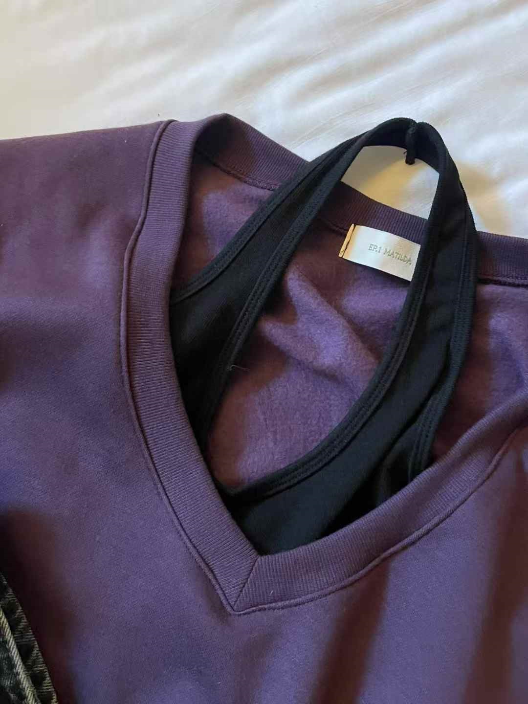 裏起毛Vネックルーズ長袖スウェット | 詳細画像14