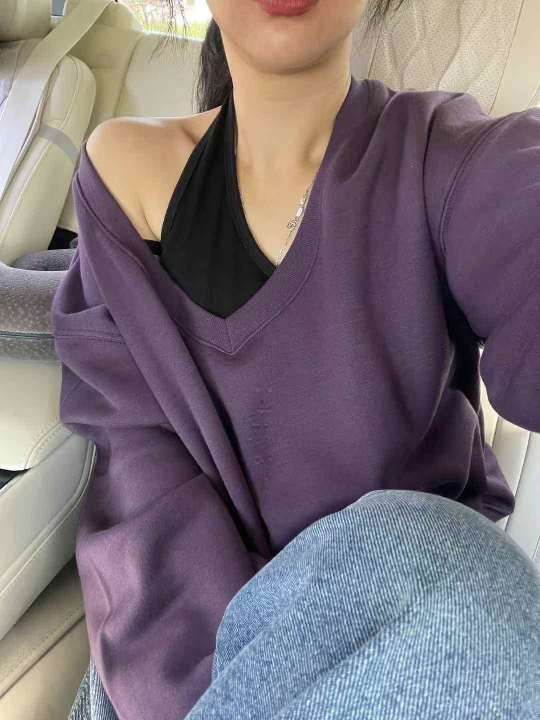 裏起毛Vネックルーズ長袖スウェット | 詳細画像15