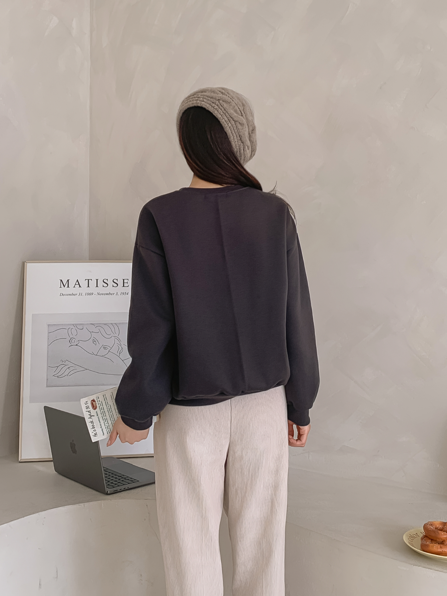 裏起毛ラウンドネックルーズ長袖ロゴスウェット | 詳細画像6