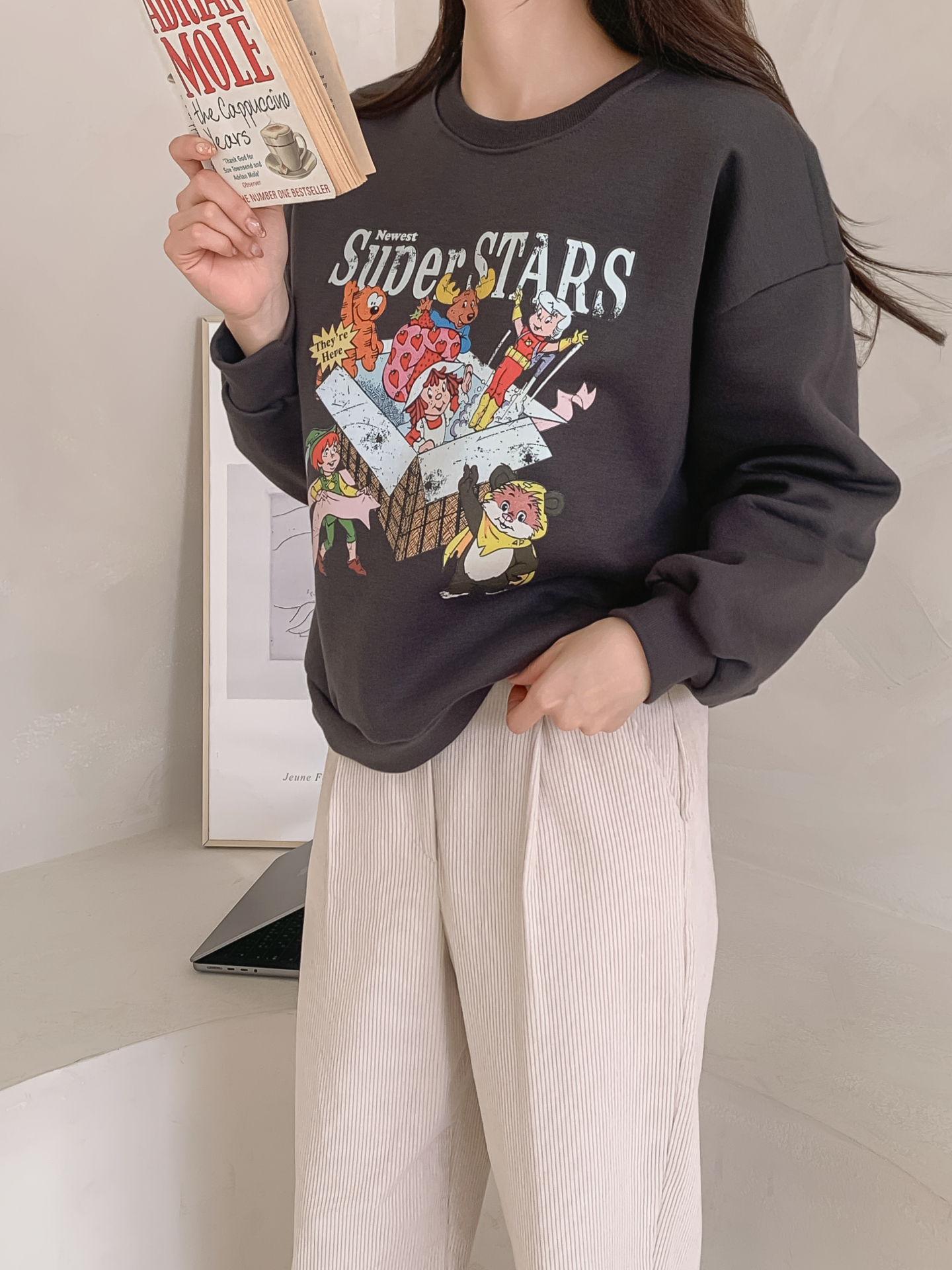 裏起毛ラウンドネックルーズ長袖ロゴスウェット | 詳細画像16