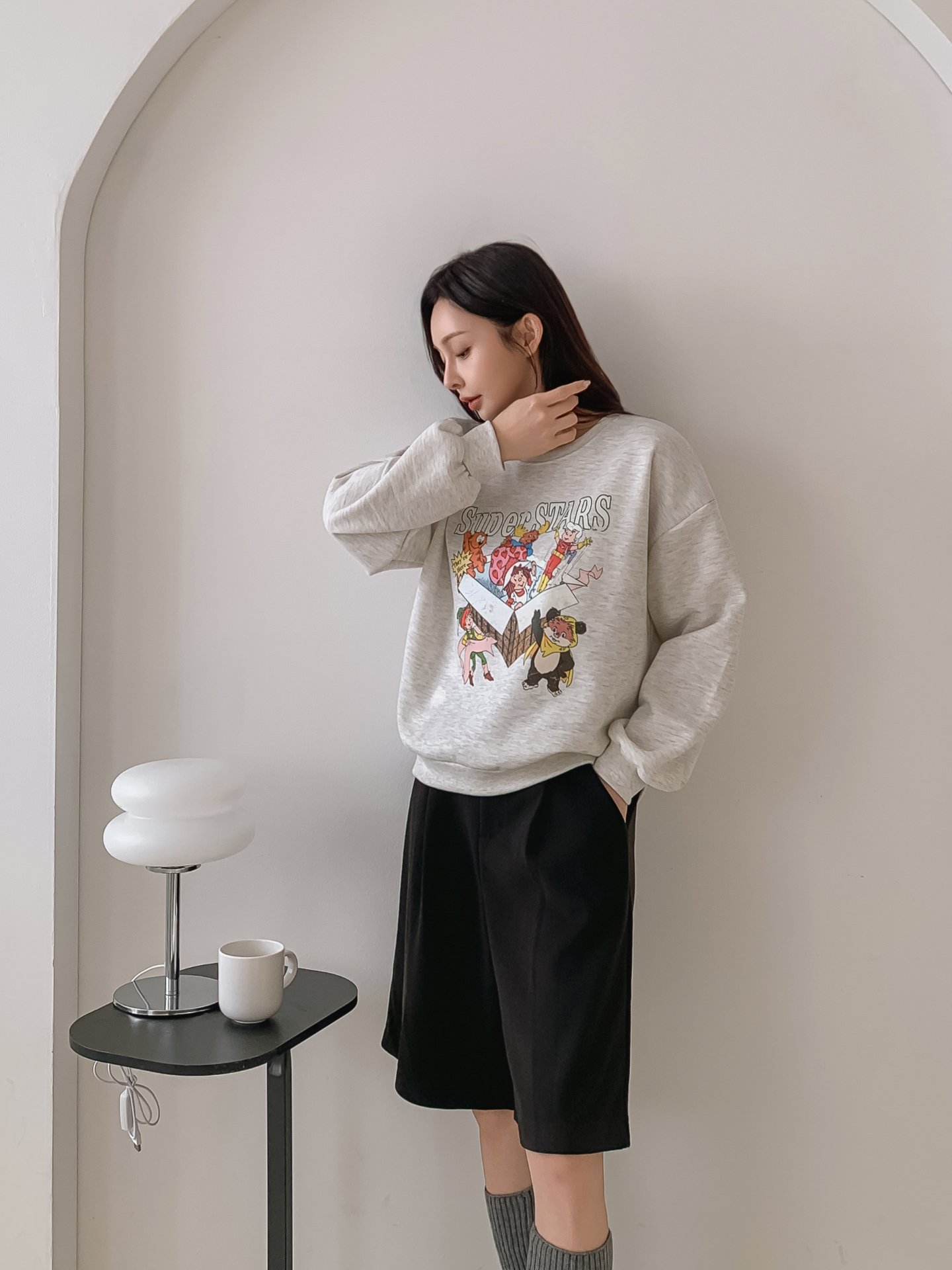 裏起毛ラウンドネックルーズ長袖ロゴスウェット | 詳細画像21