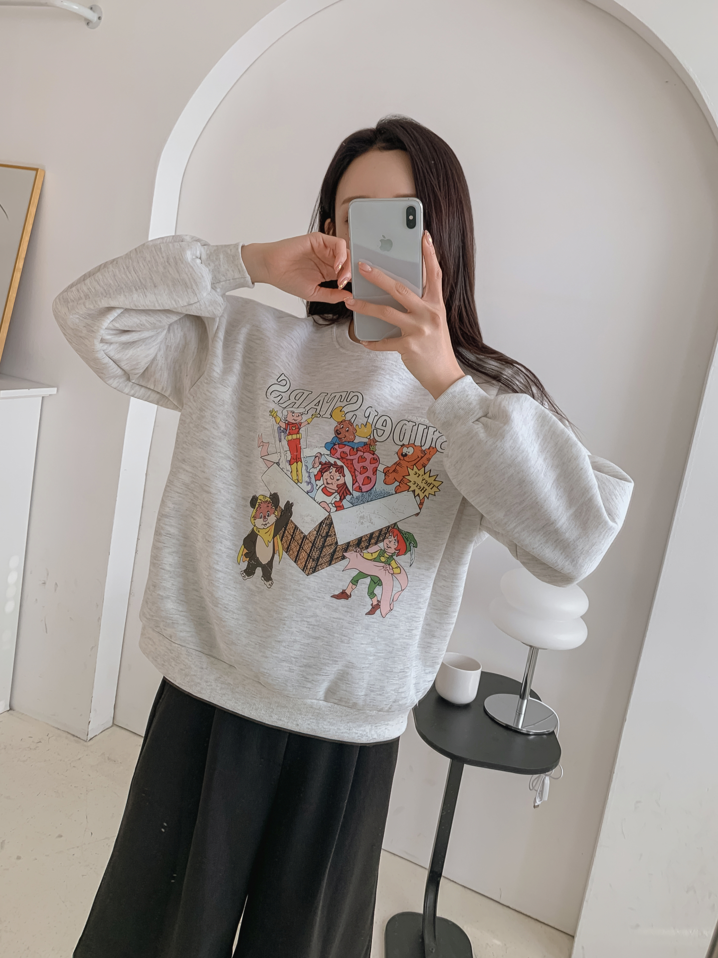 裏起毛ラウンドネックルーズ長袖ロゴスウェット | 詳細画像31