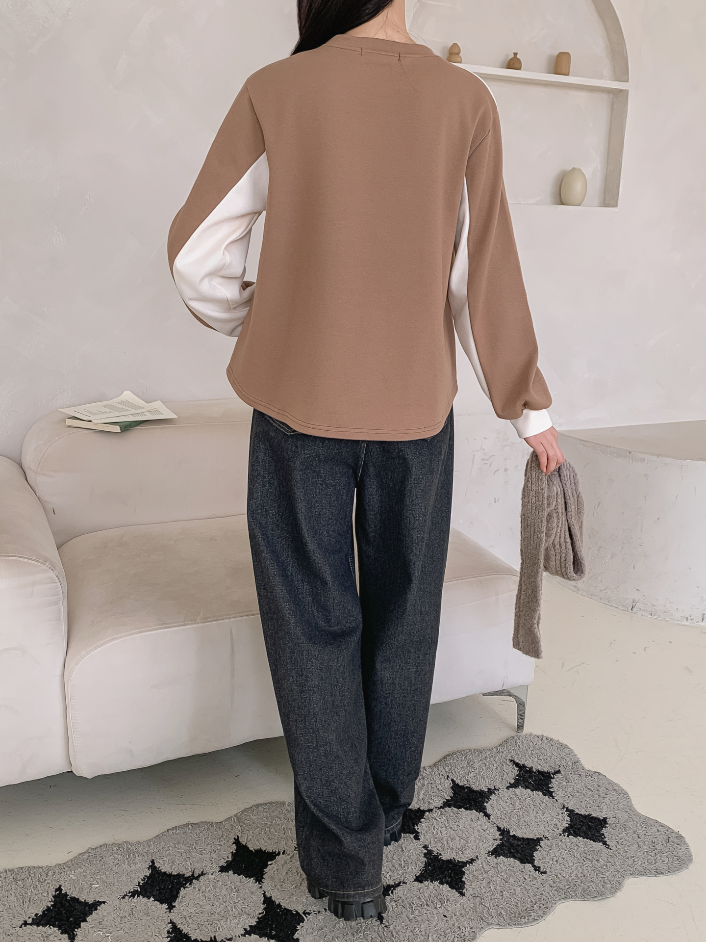 ラウンドネック長袖配色Tシャツ | 詳細画像8