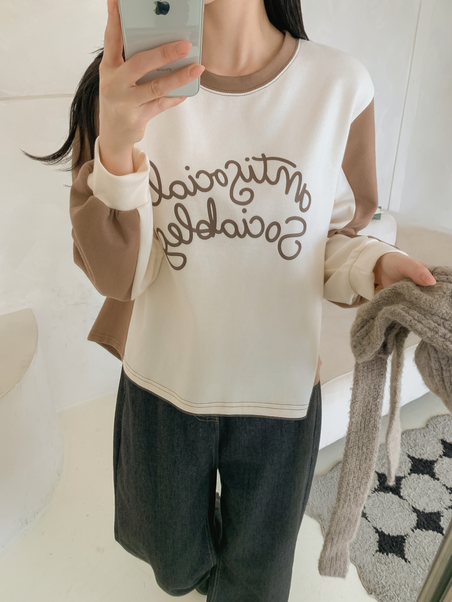 ラウンドネック長袖配色Tシャツ | 詳細画像16