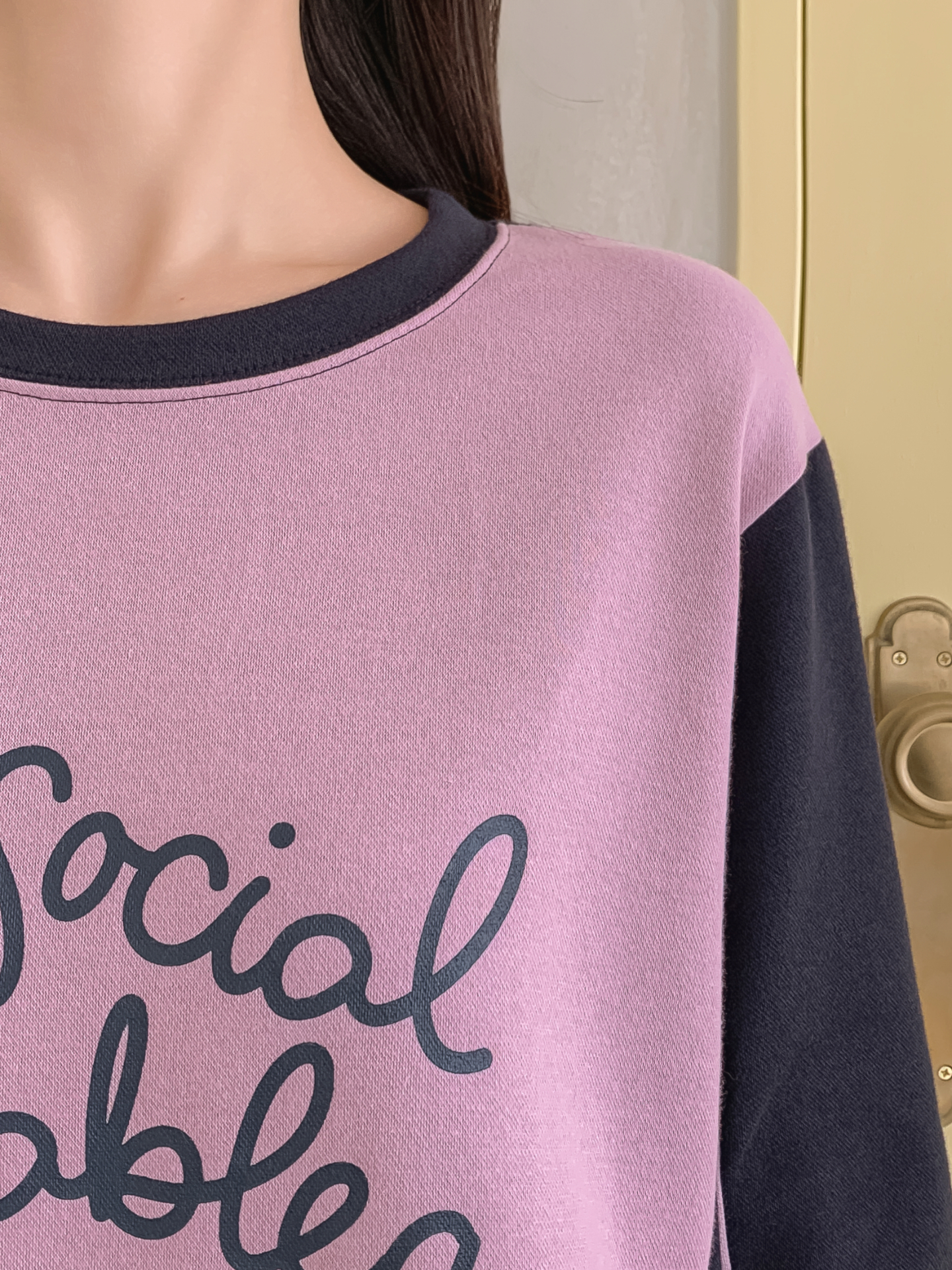 ラウンドネック長袖配色Tシャツ | 詳細画像23