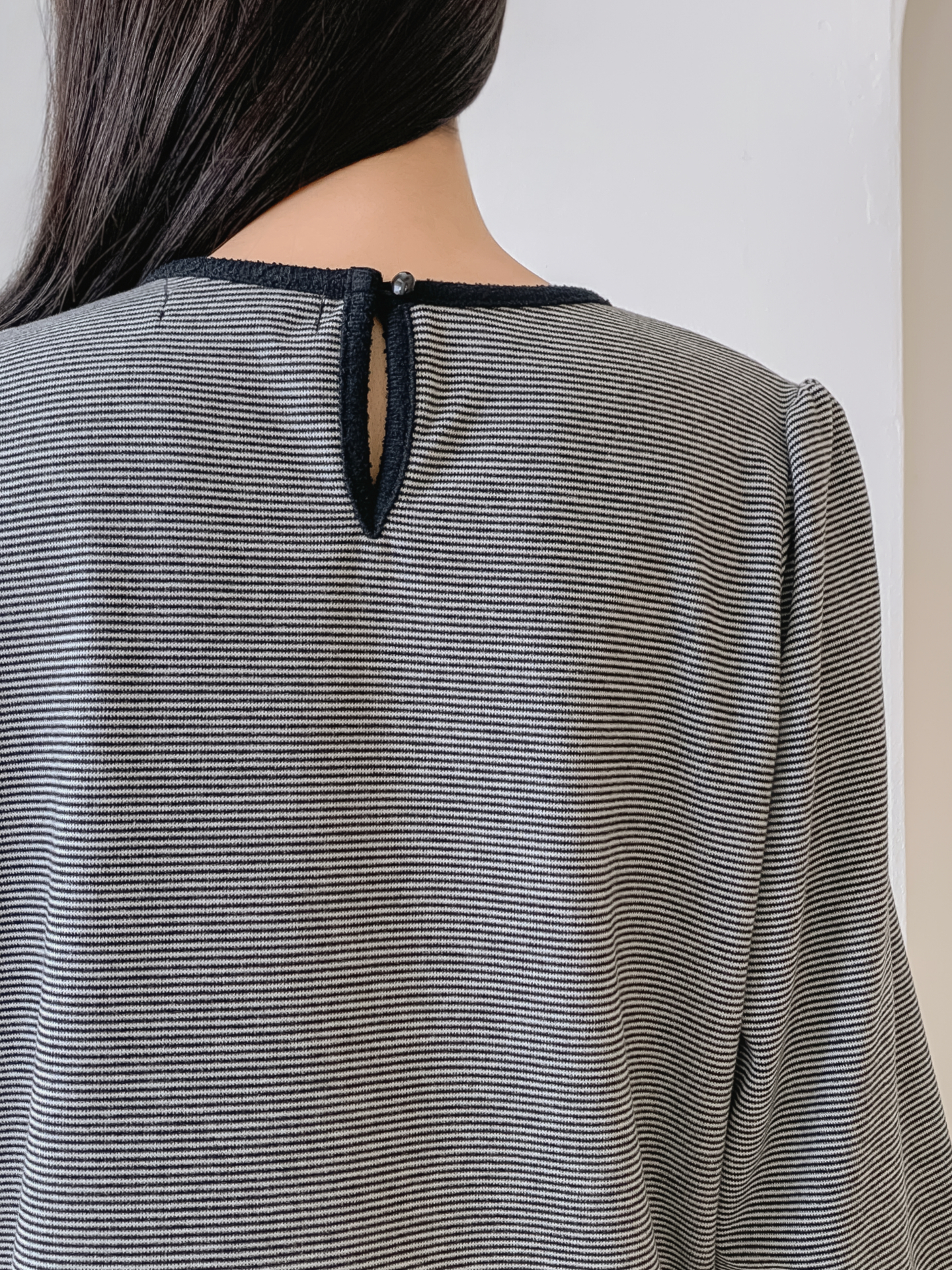 ソフトラウンドネック長袖ボーダー配色Tシャツニット | 詳細画像22