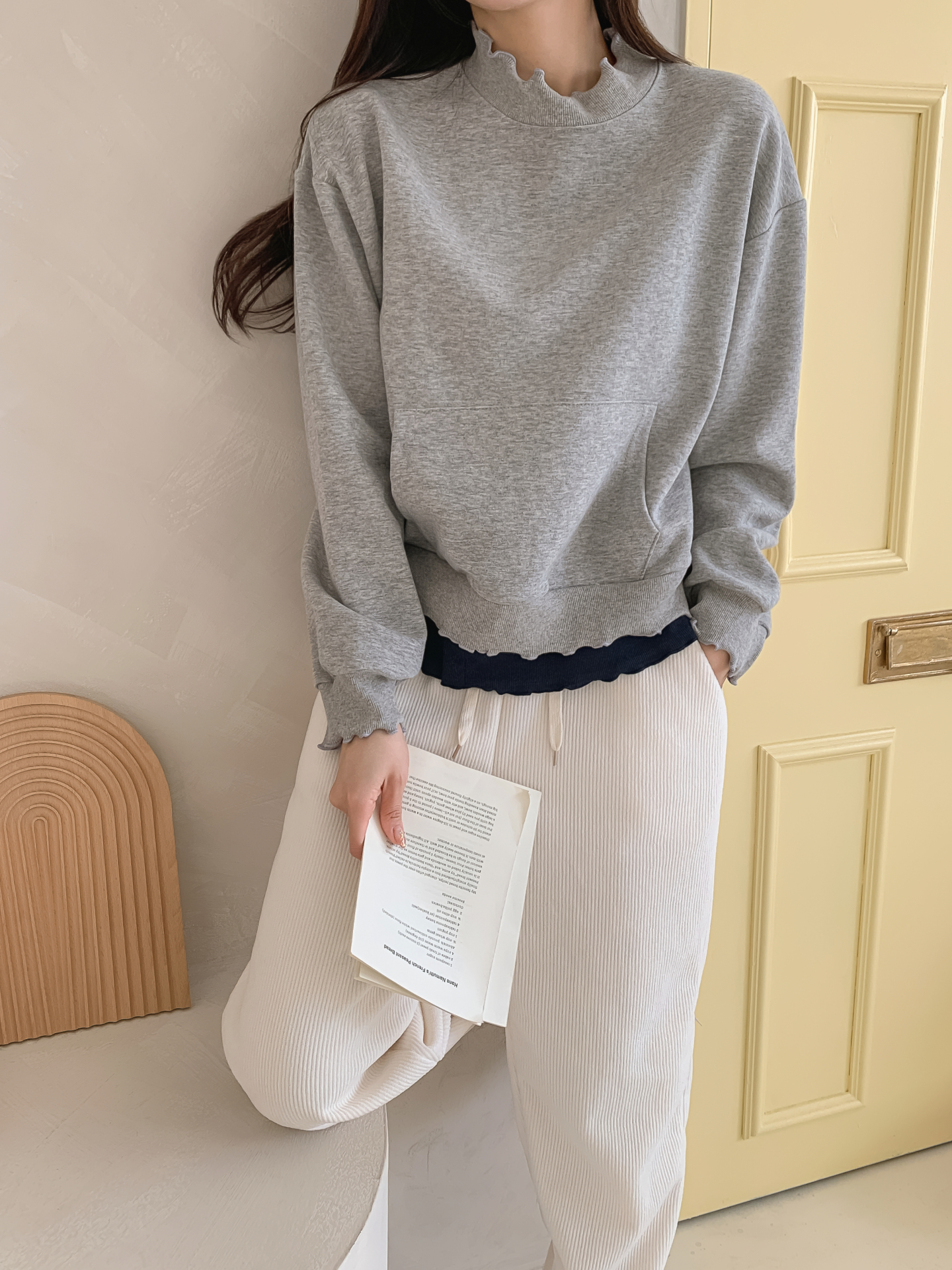 ハーフネックルーズ長袖スウェットトレーニング | 詳細画像4