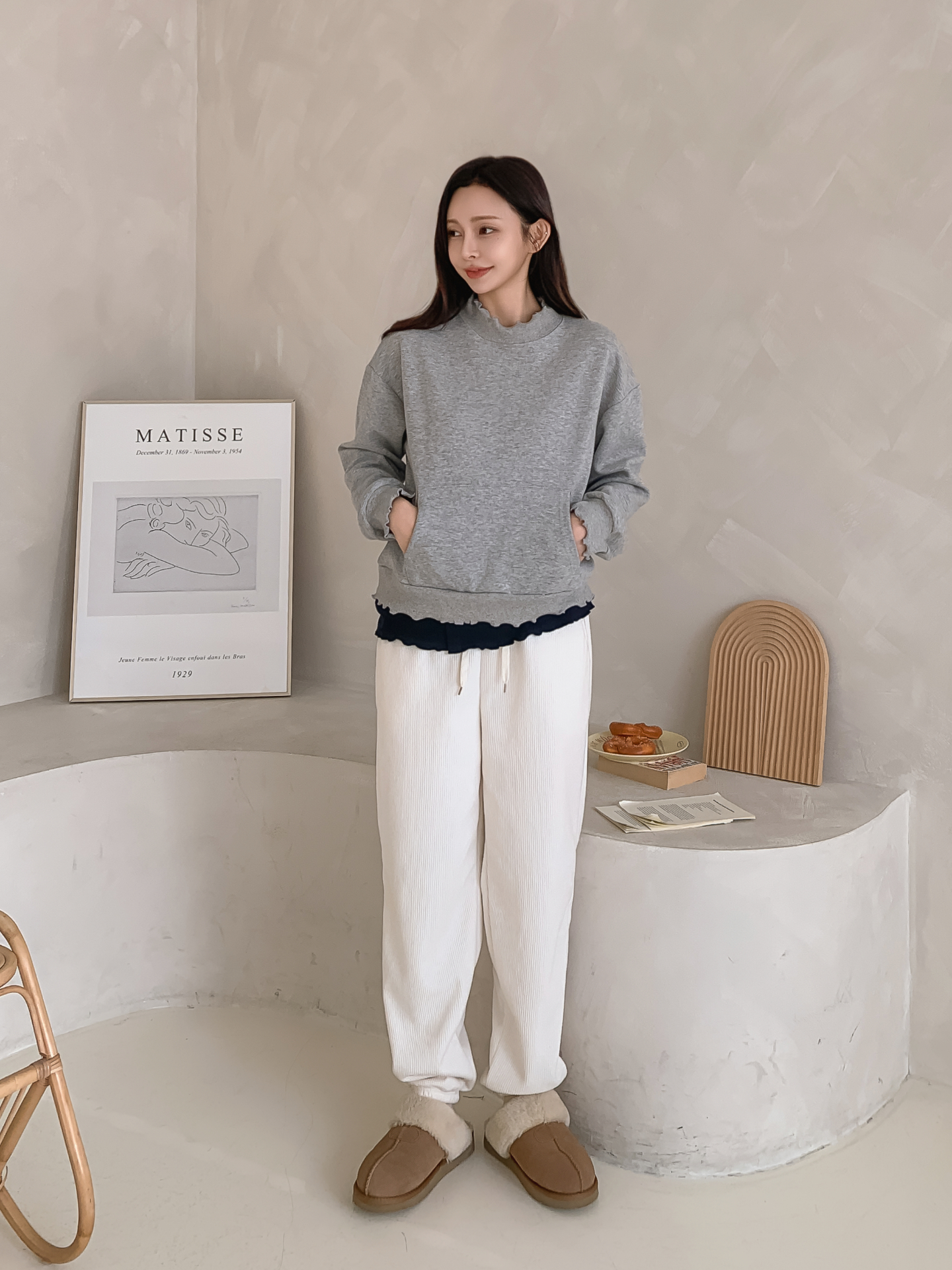 ハーフネックルーズ長袖スウェットトレーニング | 詳細画像11